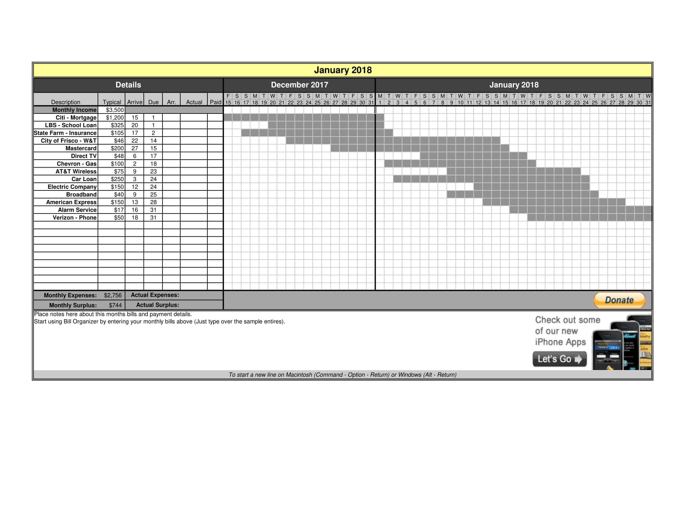 Free Printable Bill Pay Checklist Template & Monthly [Word, Excel]