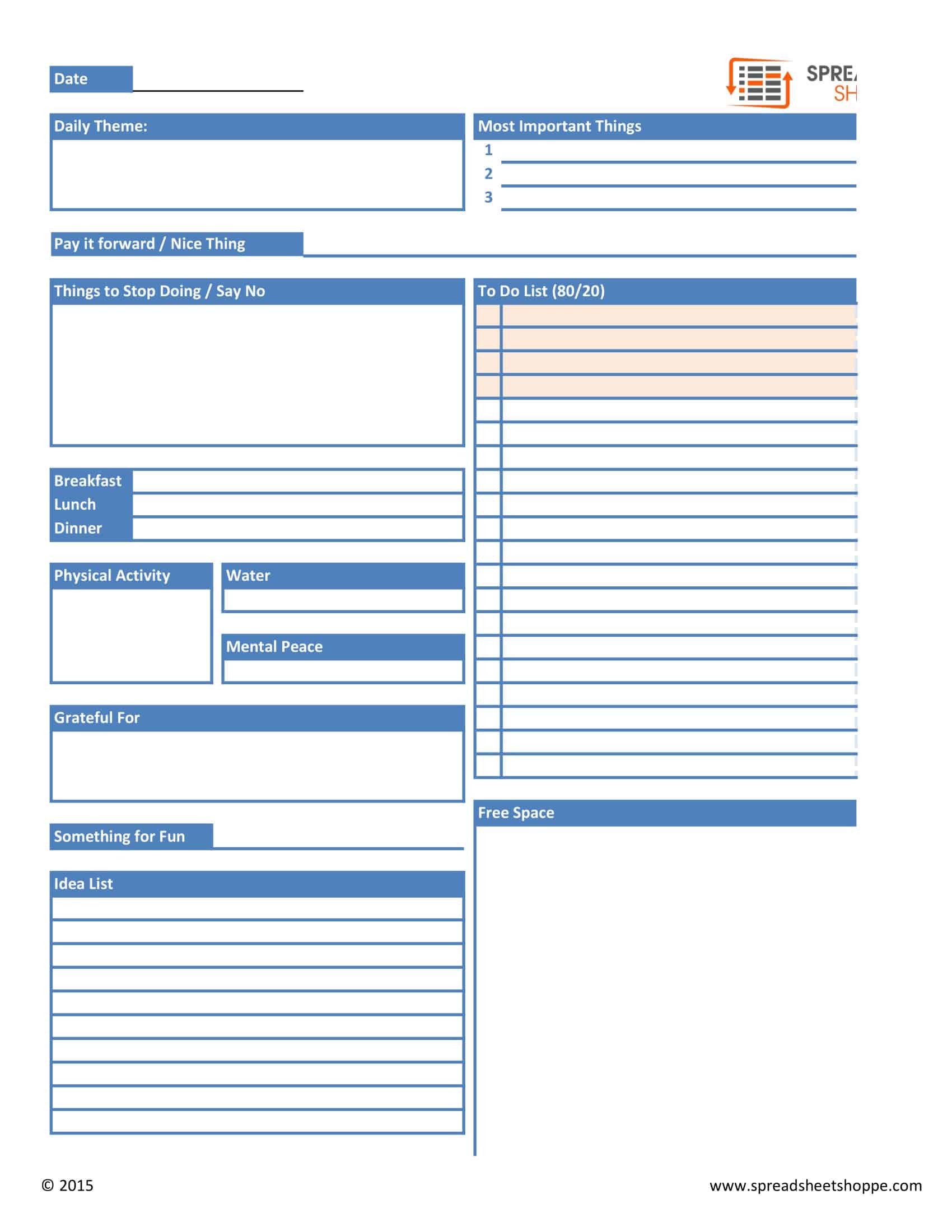 Word Excel Daily Planner Word Excel Daily Planner