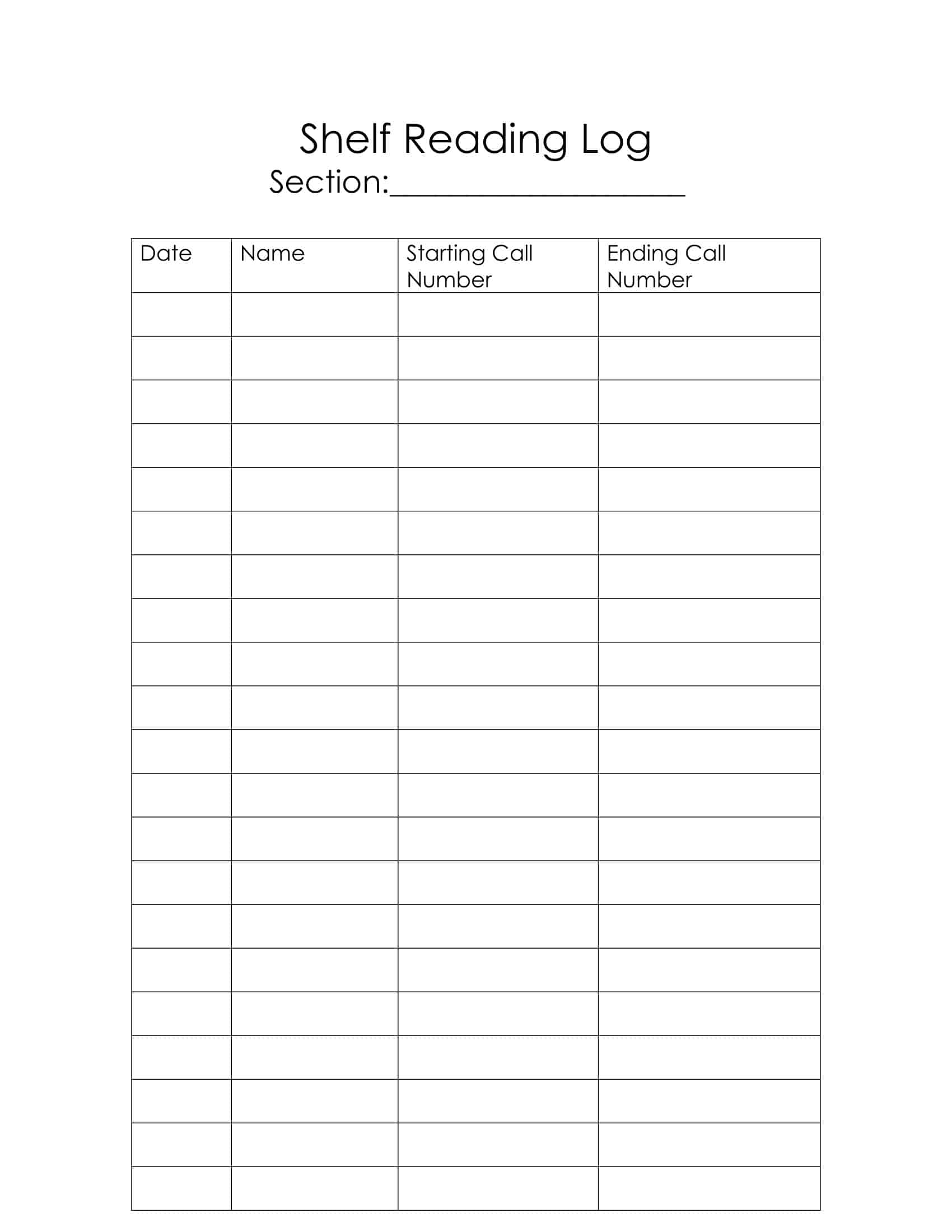 Word Fillable Reading Log Word Fillable Reading Log