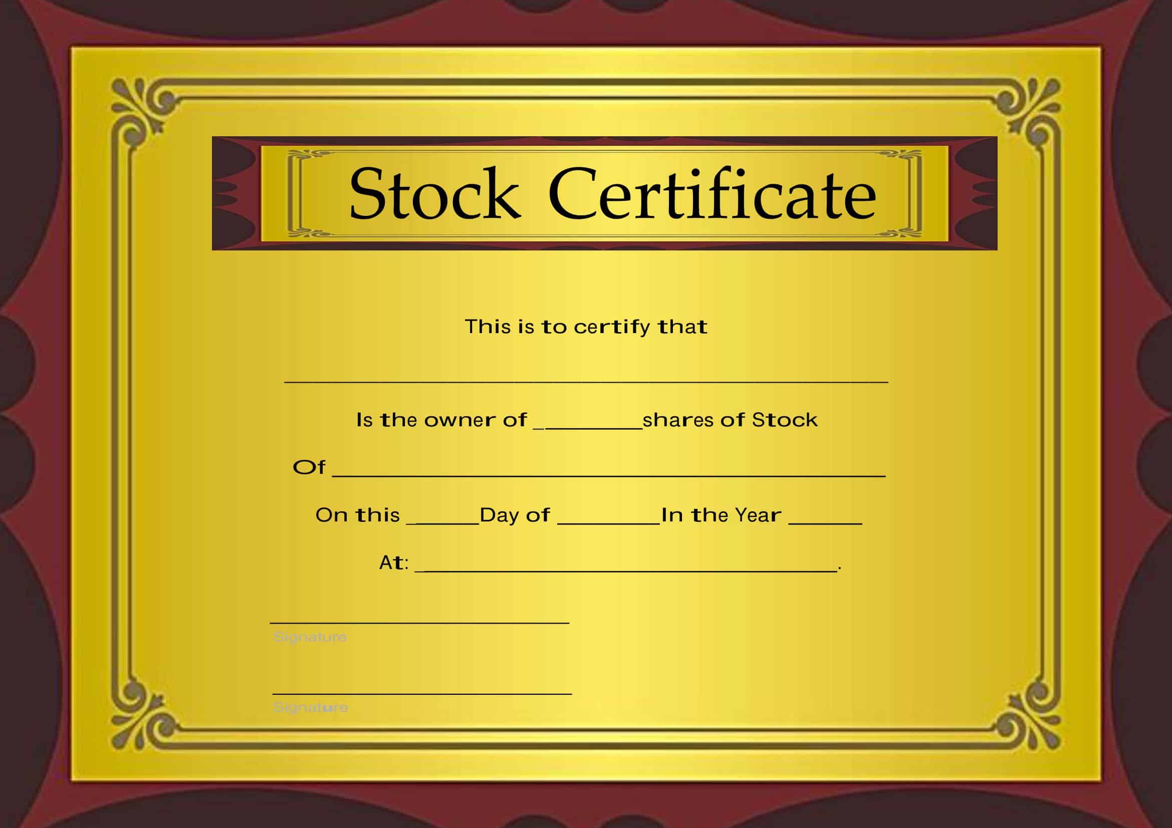 Word Format Blank Stock Certificate Word Format Blank Stock Certificate