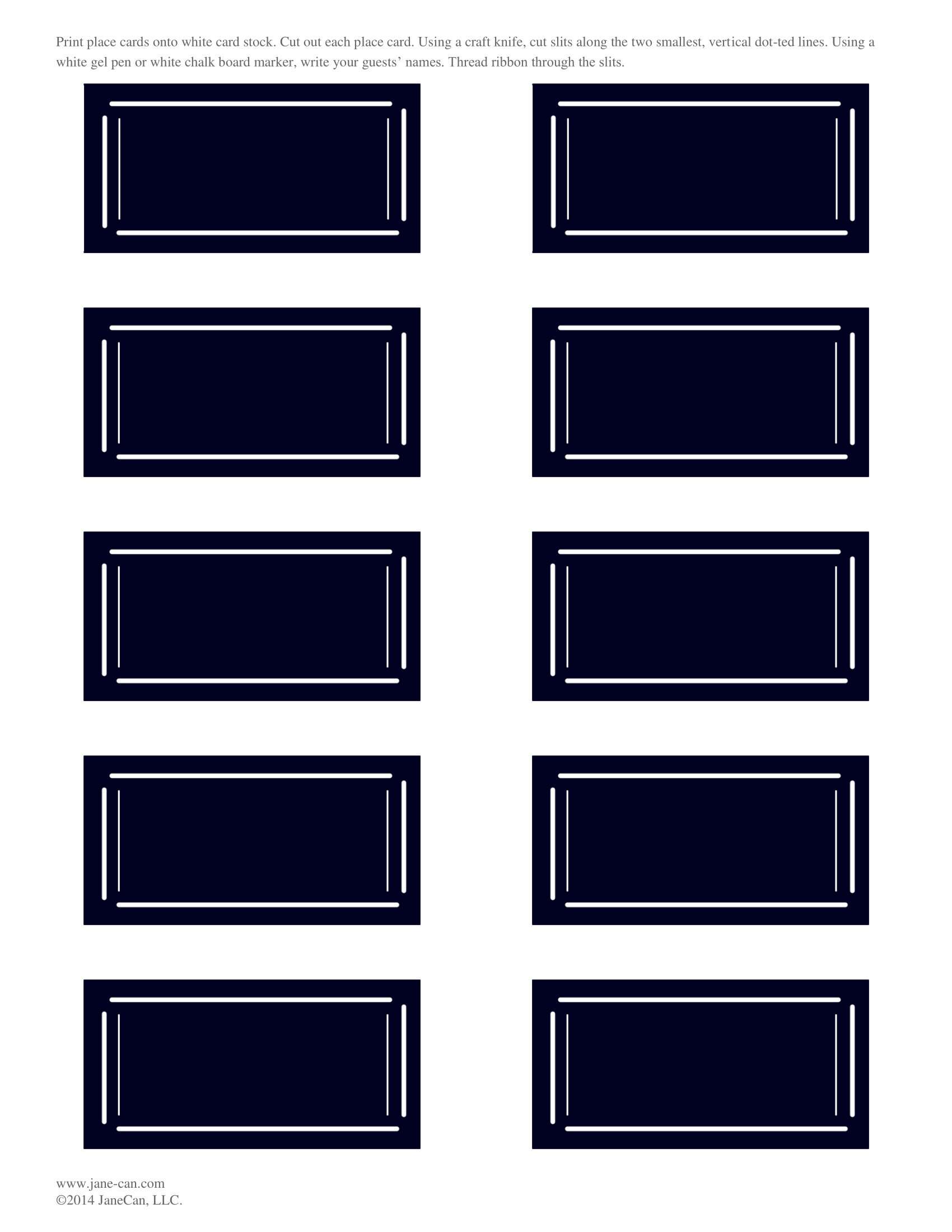 Free printable place card templates word for cricut