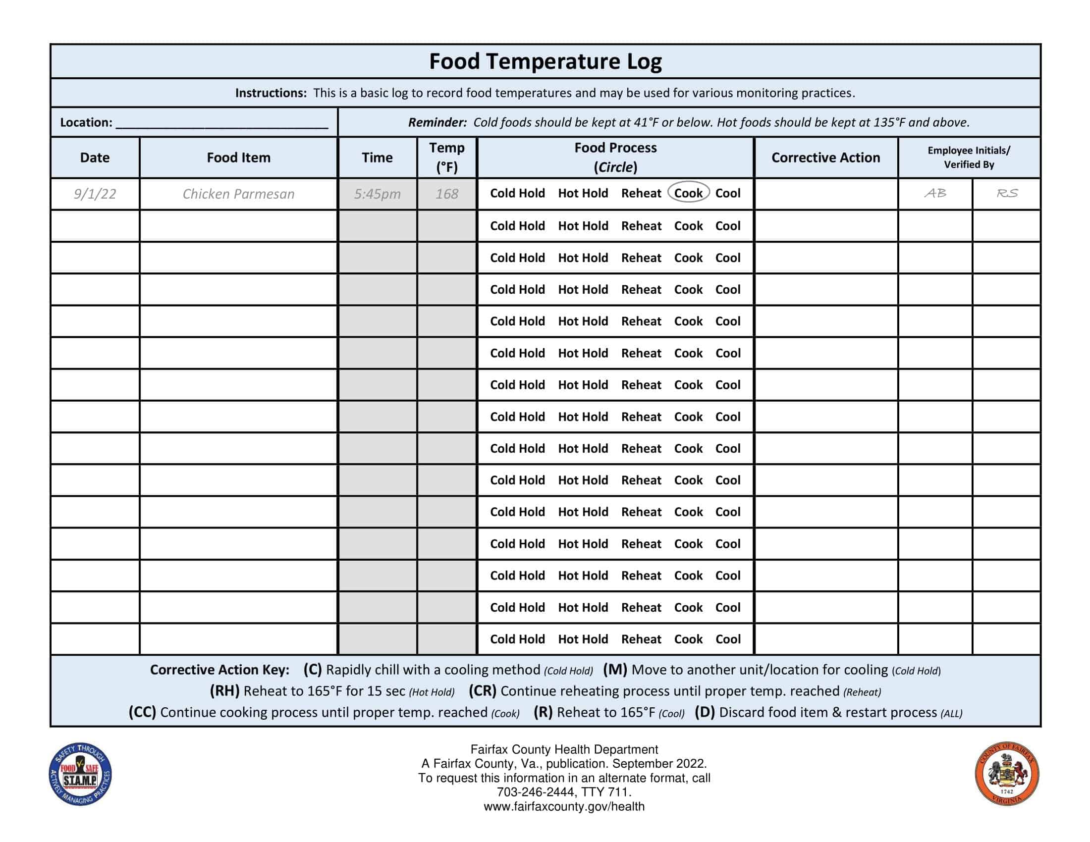 Printable Temperature Log Template Excel Printable Temperature Log Template Excel