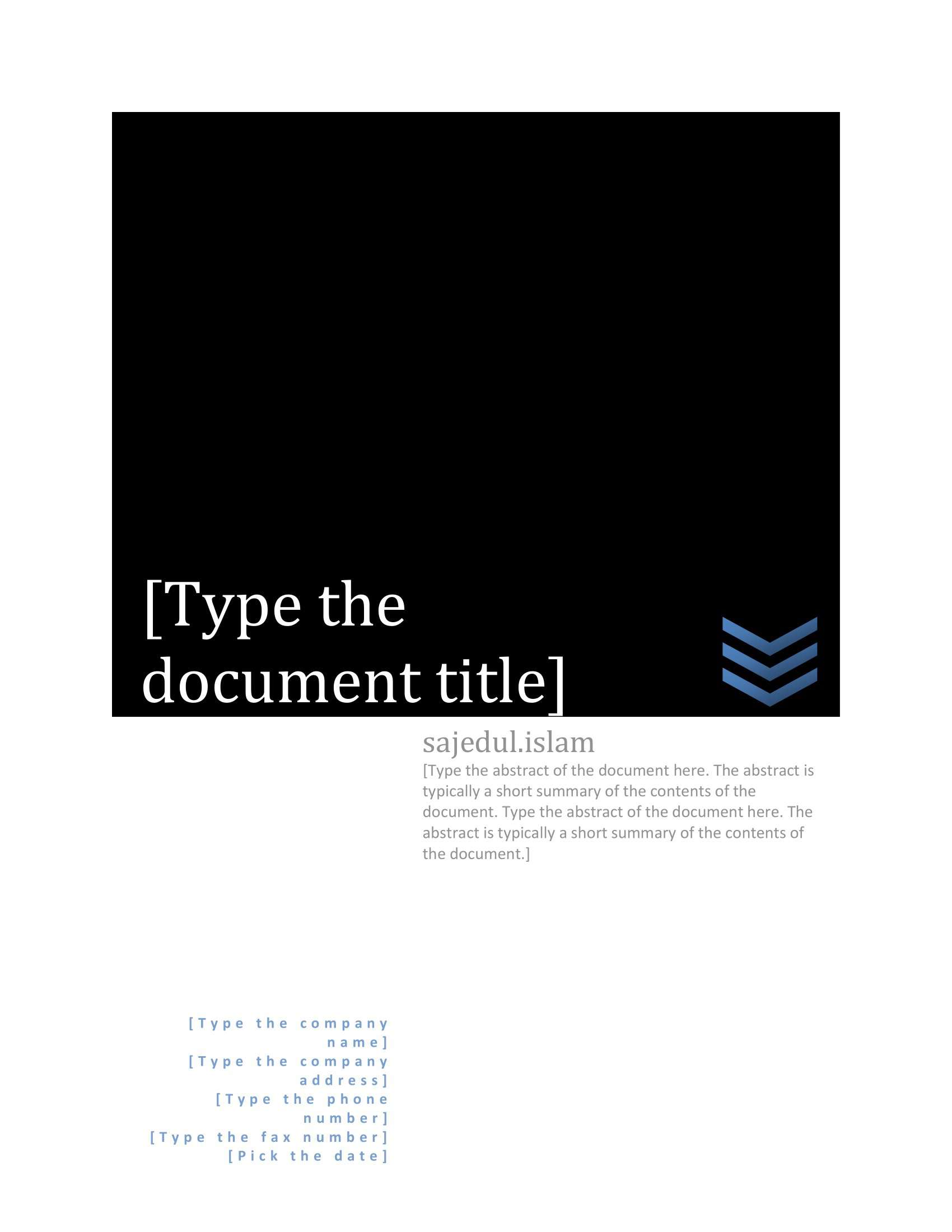 Word Template for Cover Page Word Template for Cover Page