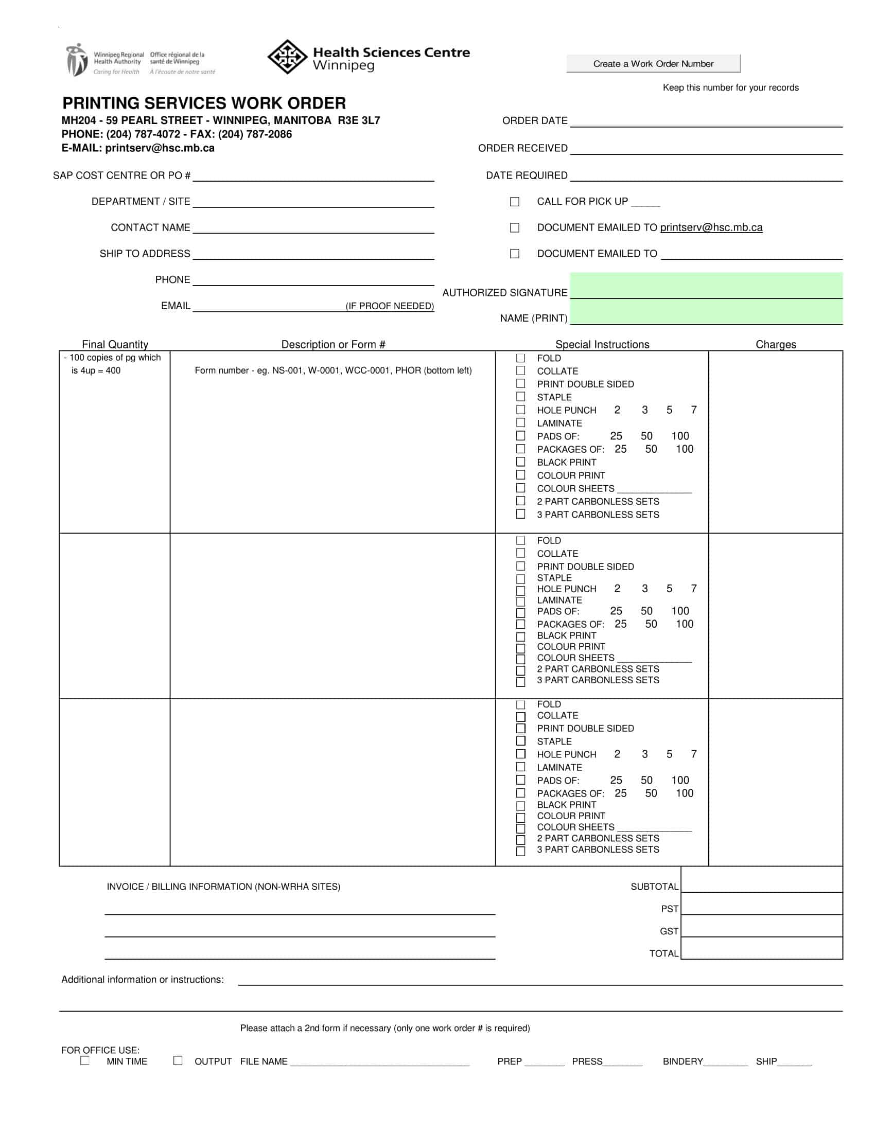 Free Printable Work Order Templates [Excel, Word, PDF] For Landscaping