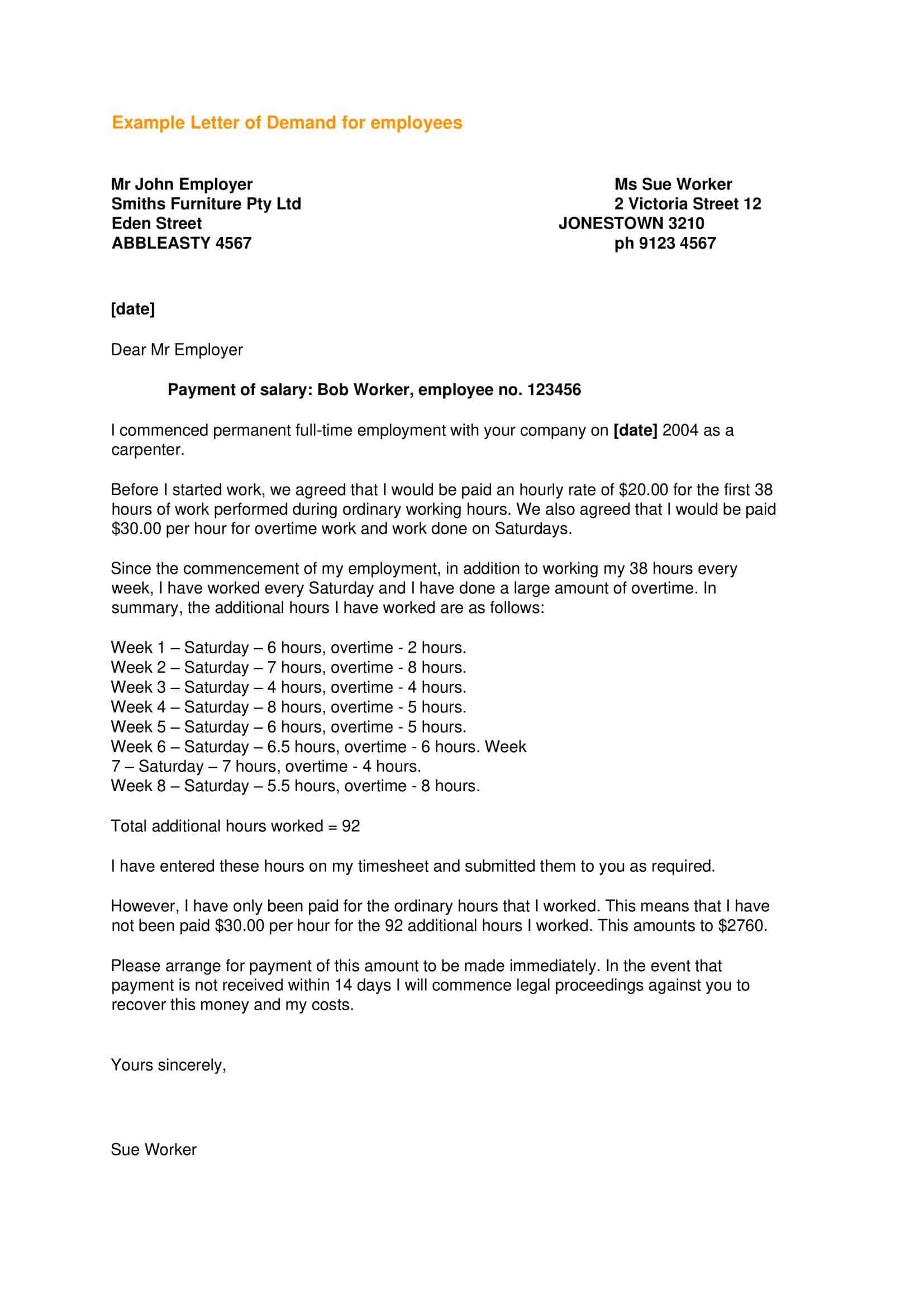 demand letter samples demand letter samples