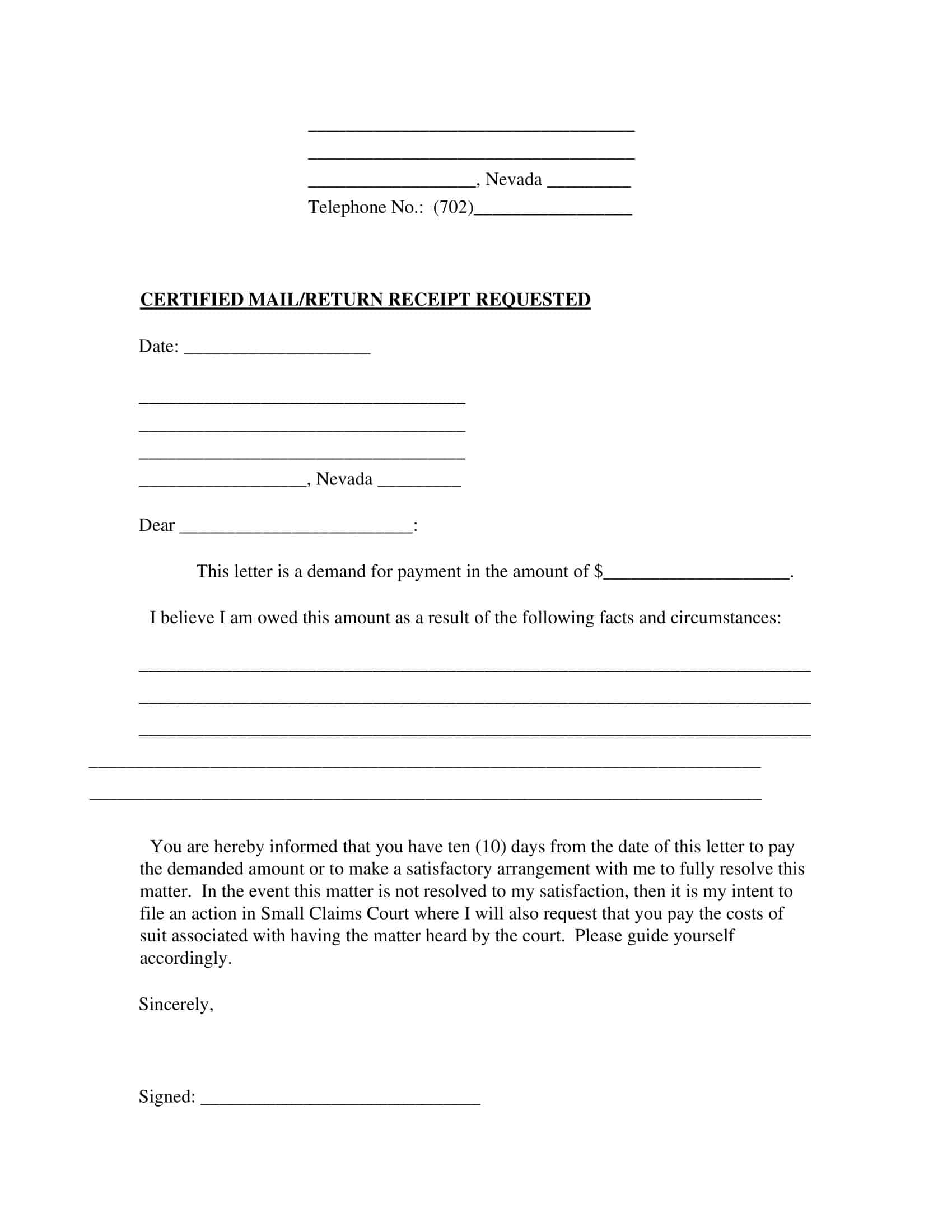 free demand letter template free demand letter template