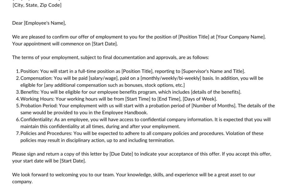 Appointment Letter