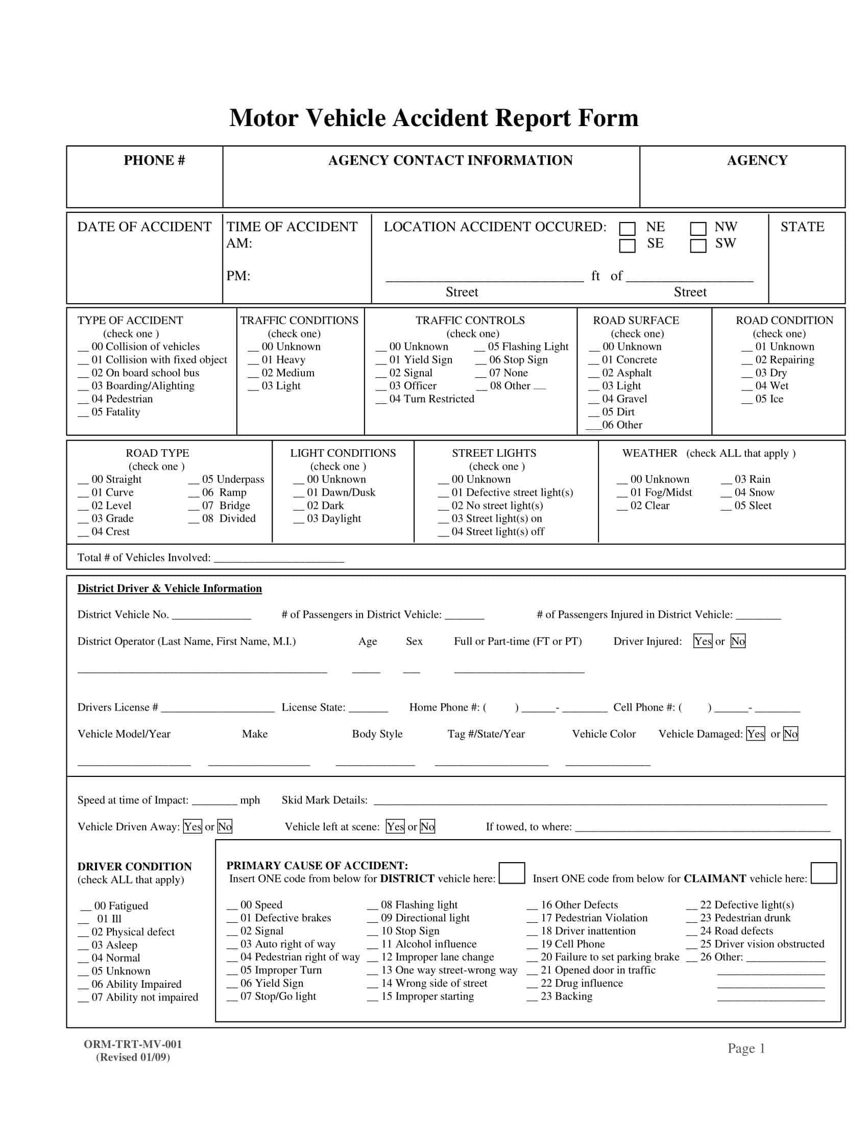 Free Printable Accident Report Form Templates [PDF, Word, Excel]