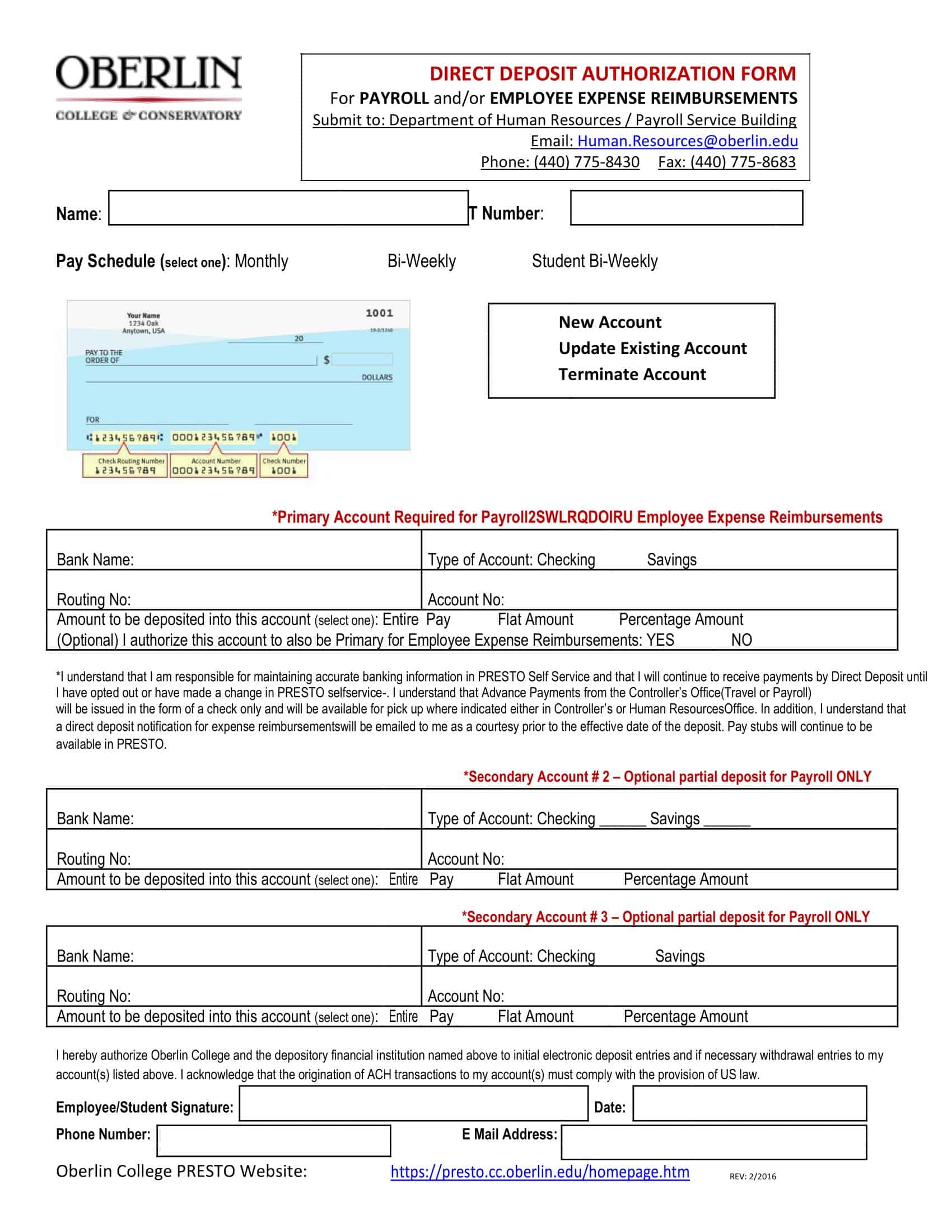 Bank Direct Deposit Authorization Form Word Bank Direct Deposit Authorization Form Word