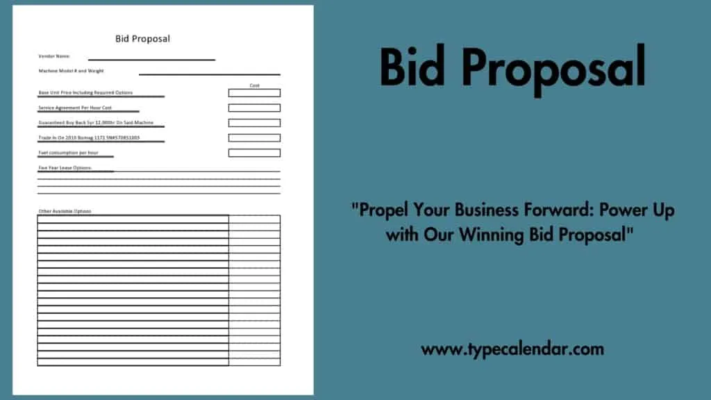 Free Printable Bid Proposal Templates [Word, PDF, Excel]