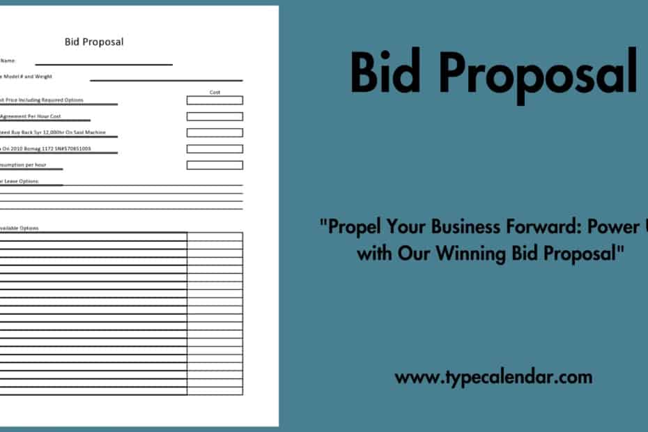 Bid Proposal