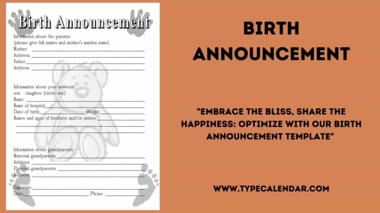 Free Printable Birth Announcement Templates [Word, Excel, PDF]