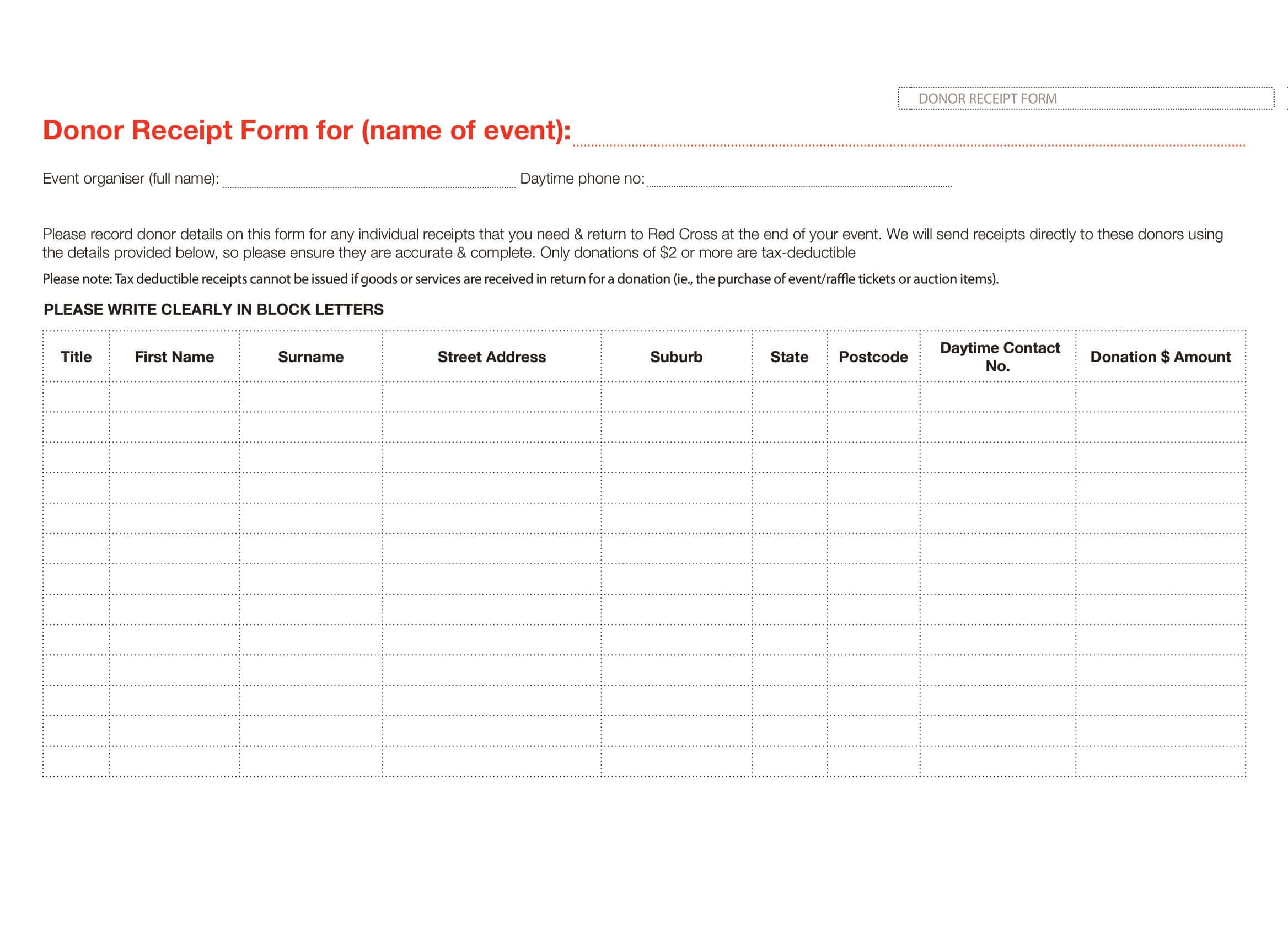 Blank Excel Donation Receipt Blank Excel Donation Receipt