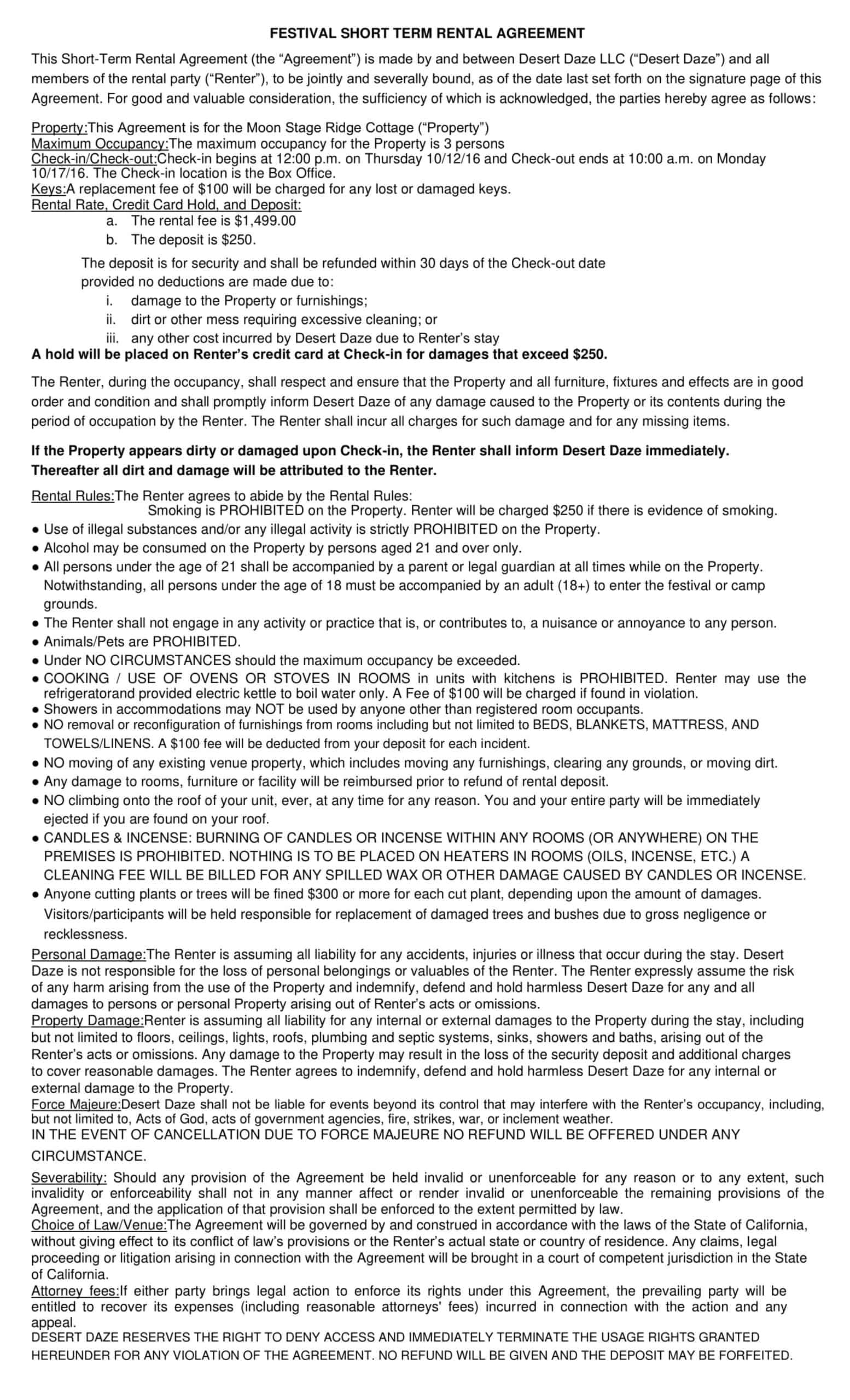 Blank One Page Rental Agreement Download Blank One Page Rental Agreement Download