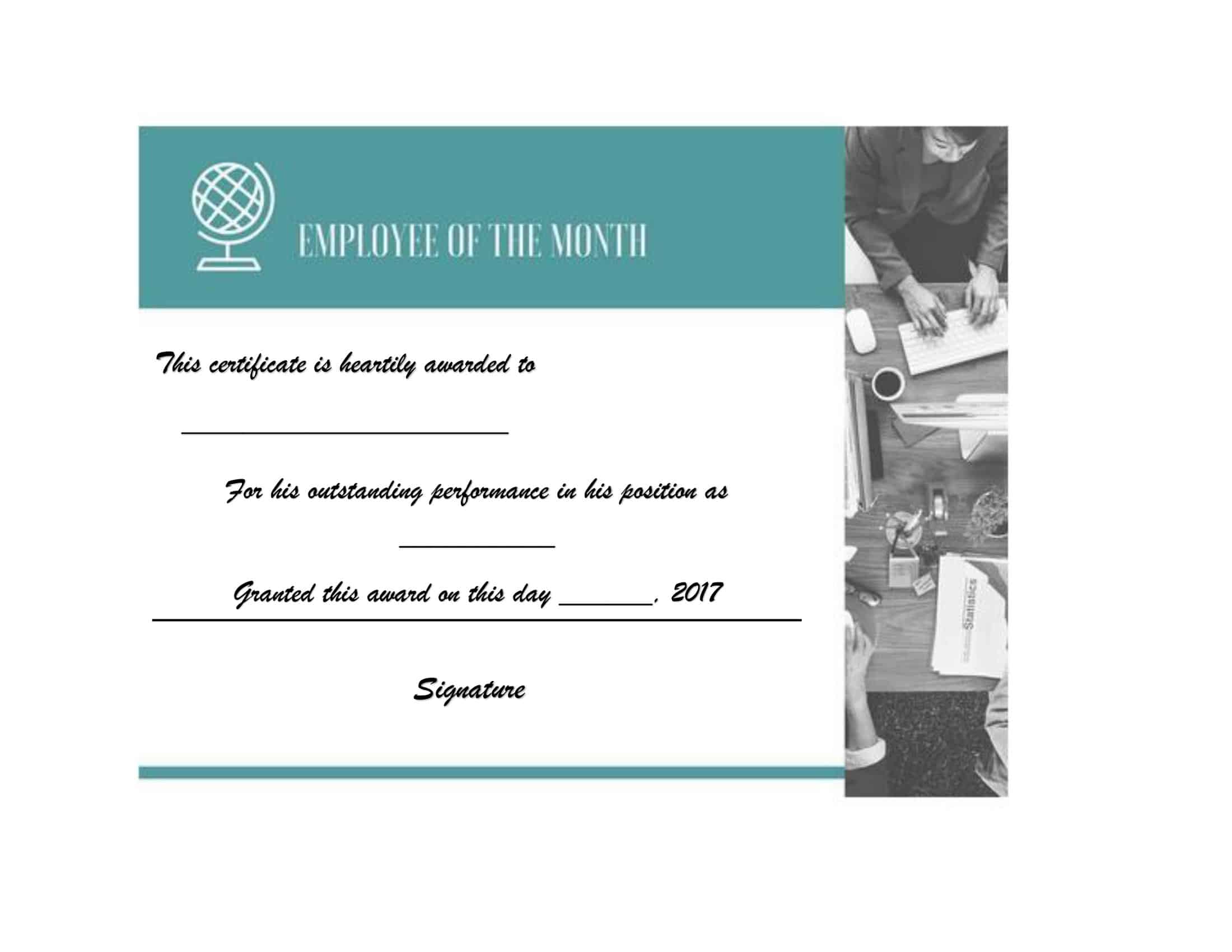 Blank Word Employee of the Month Certificate Blank Word Employee of the Month Certificate