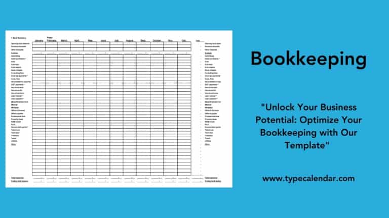Free Printable Bookkeeping Templates [Excel, PDF, Word]