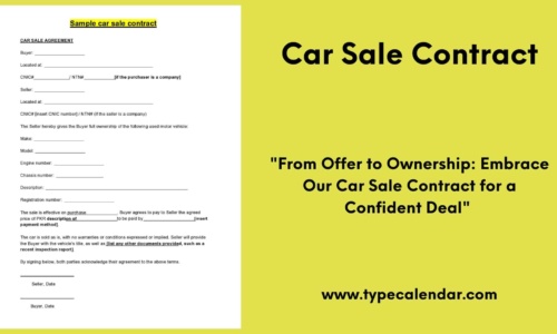 Free Printable Car Sale Contract Templates [Excel, Word, PDF]