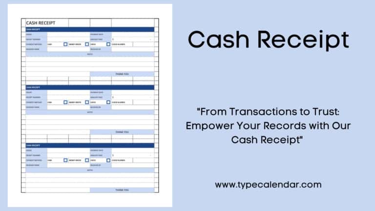 Free Printable Cash Receipt Templates [PDF, Word, Excel]