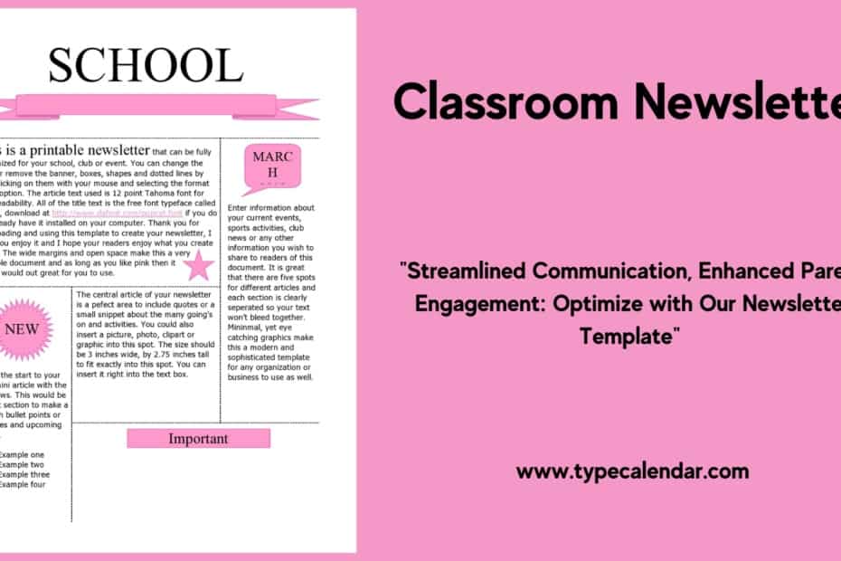 Classroom Newsletter