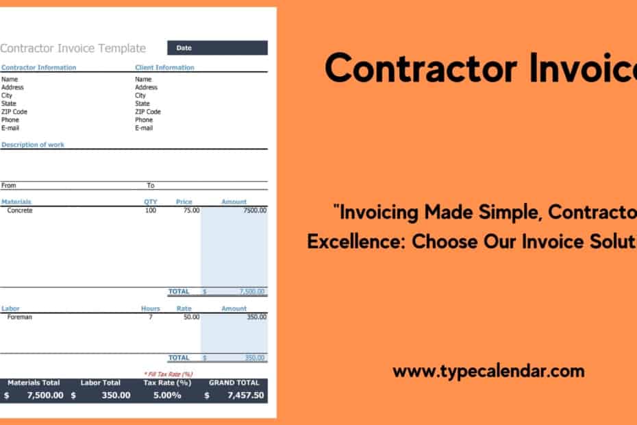 Contractor Invoice