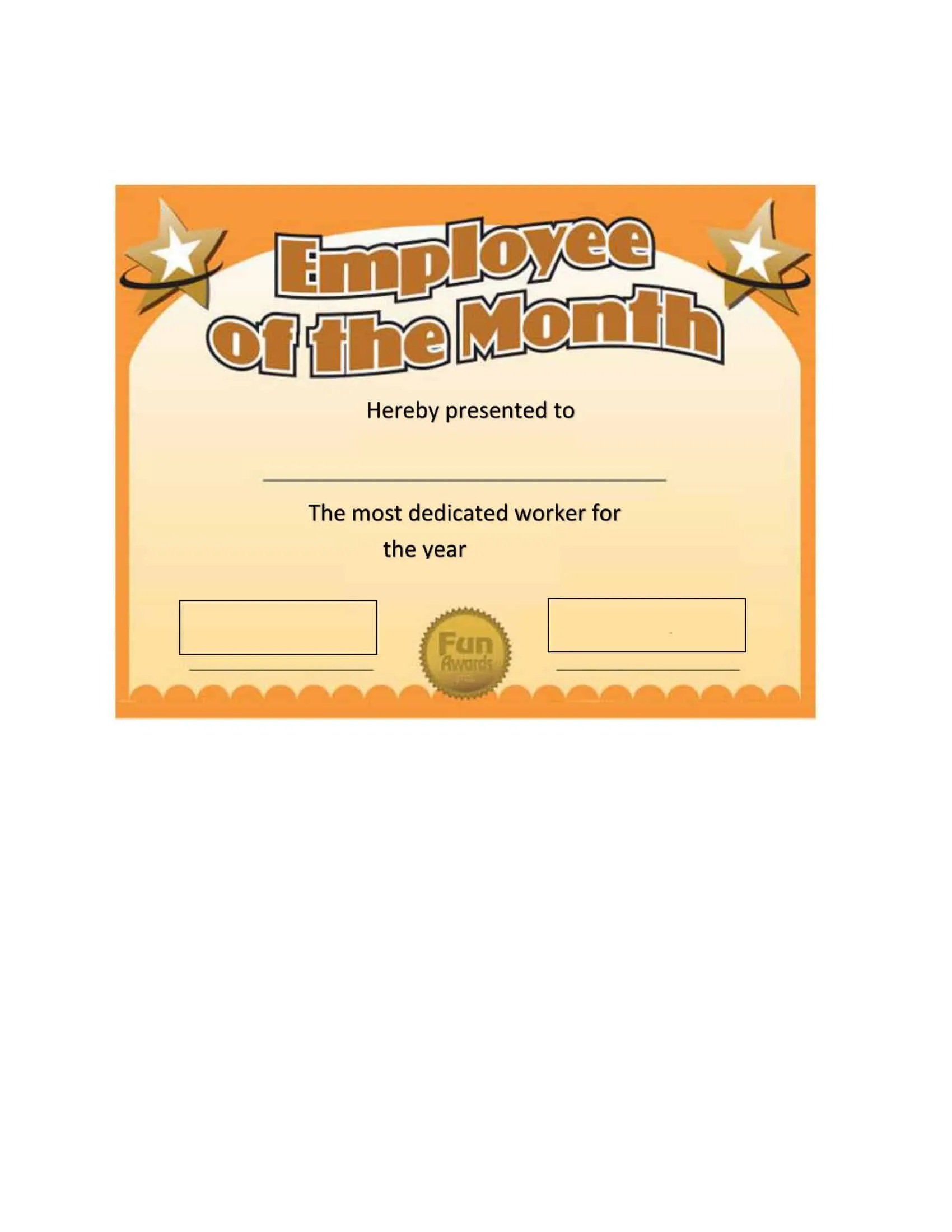 Customizable Employee of the Month Certificate Customizable Employee of the Month Certificate