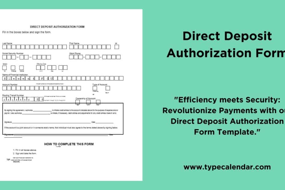 Direct Deposit Authorization Form