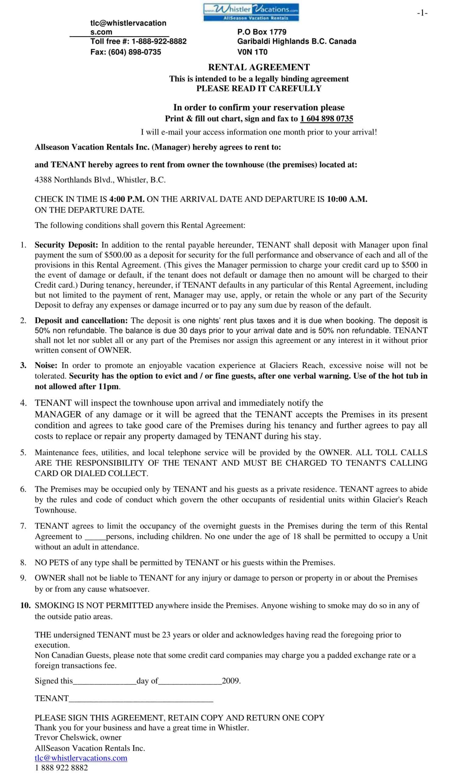 Download Blank One Page Rental Agreement Download Blank One Page Rental Agreement