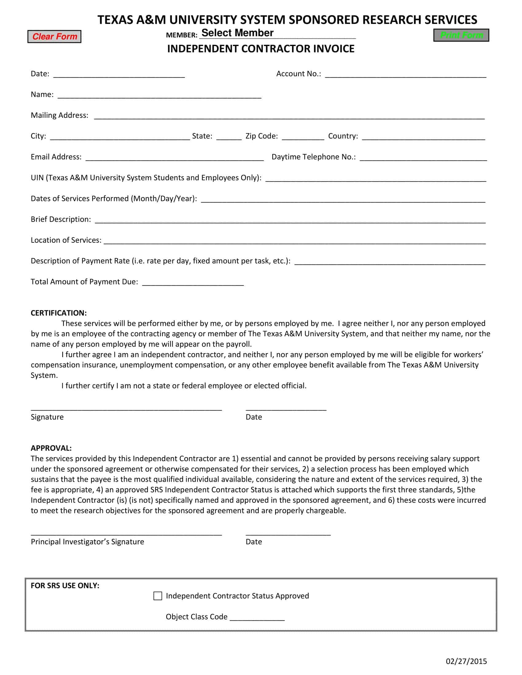 Downloadable Sample Contractor Invoice Downloadable Sample Contractor Invoice