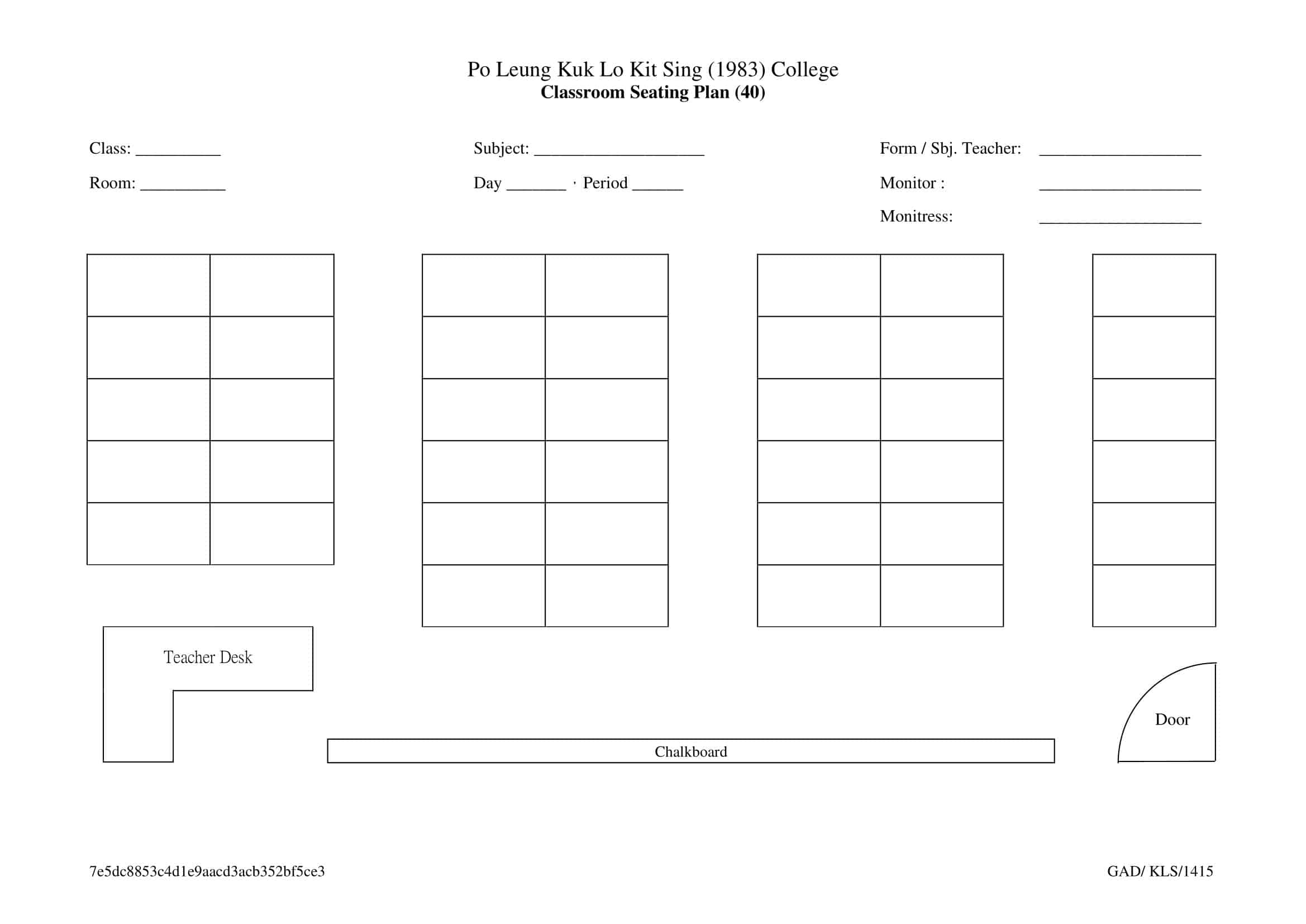 Free Printable Classroom Seating Chart Templates [PDF, Word, Excel]