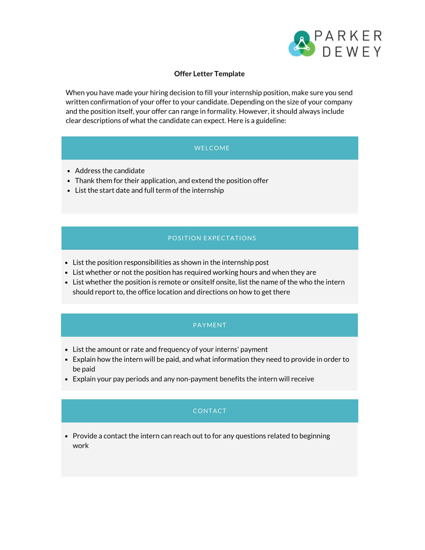 Editable Blank Internship Offer Letter Editable Blank Internship Offer Letter