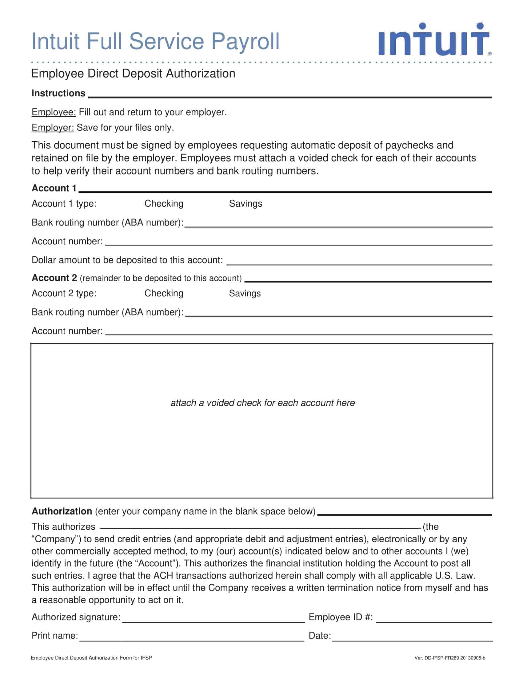 Example Direct Deposit Authorization Form PDF Example Direct Deposit Authorization Form PDF