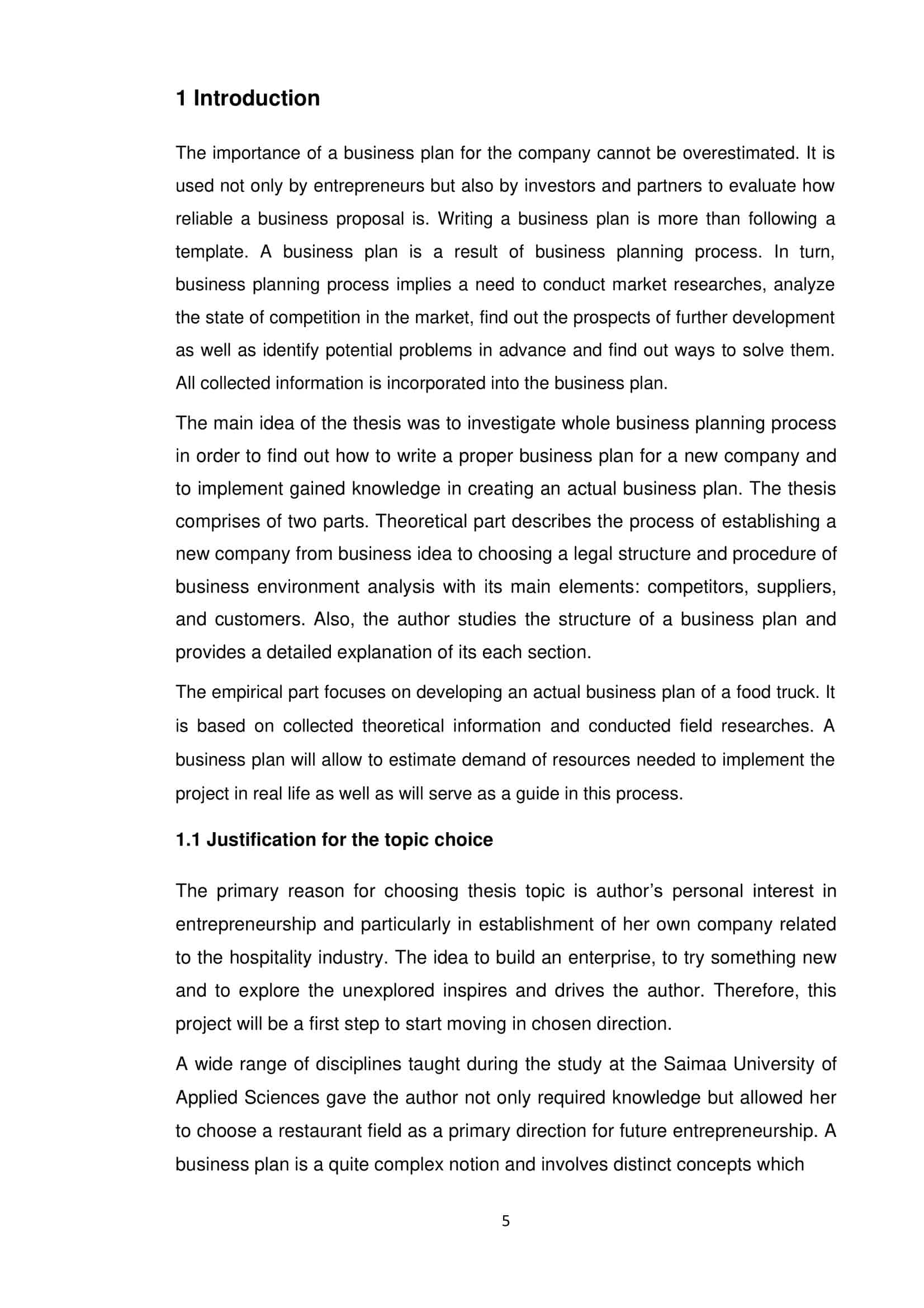 Example PDF Food Truck Business Plan Example PDF Food Truck Business Plan