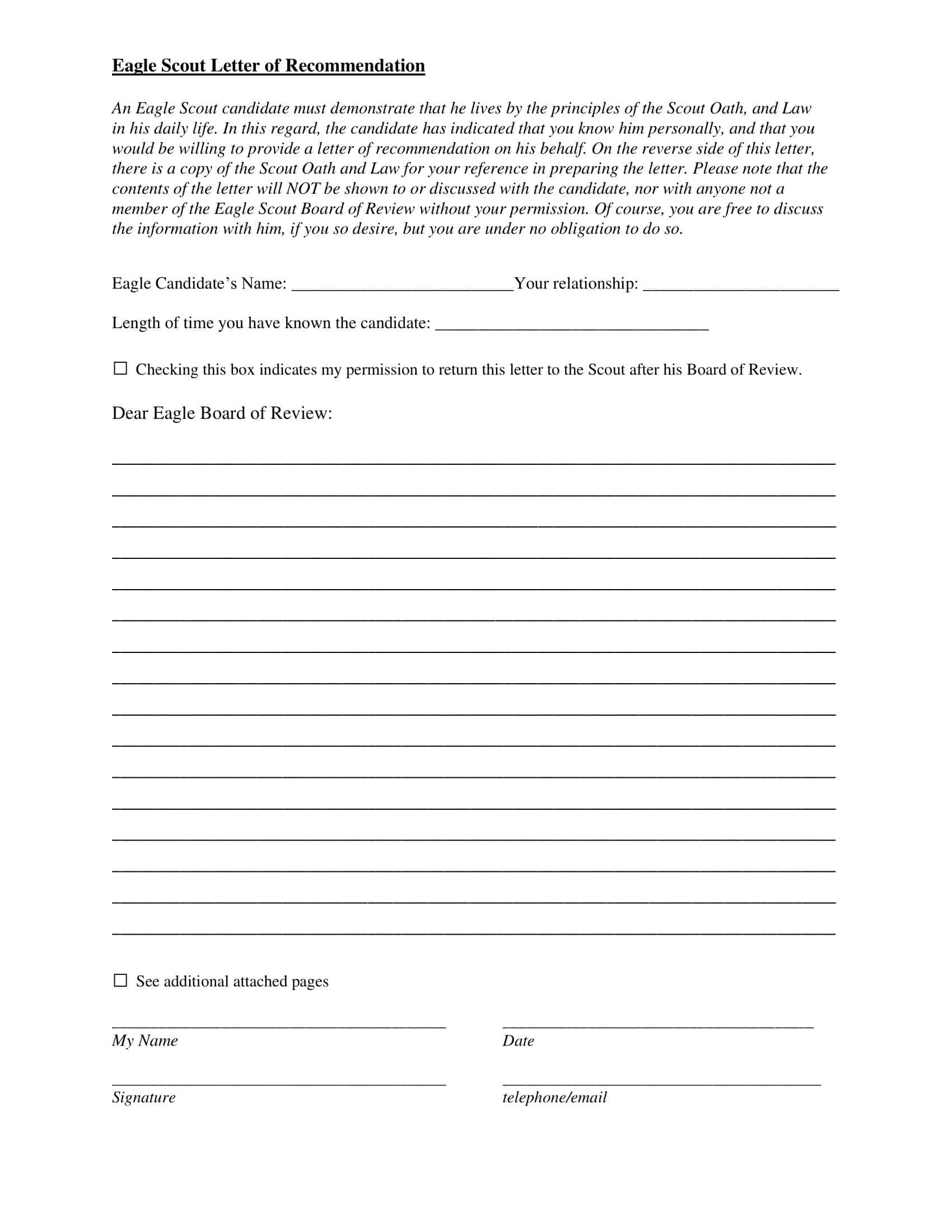 Example Text Eagle Scout Recommendation Letter Example Text Eagle Scout Recommendation Letter
