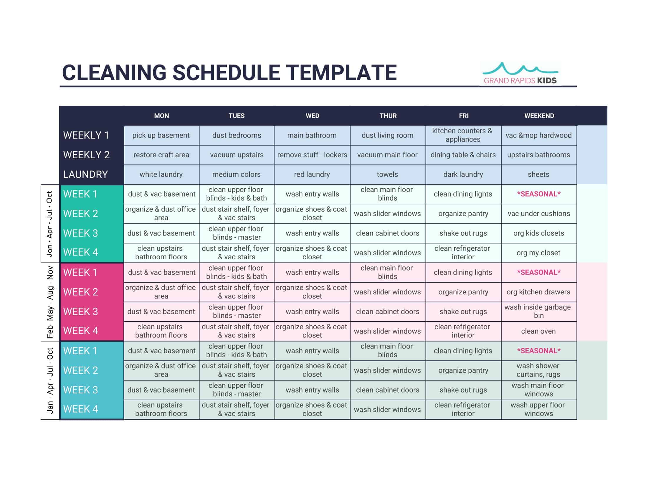 Free Printable Cleaning Schedule Template Excel Printable Templates Free Printable Cleaning Schedule Template Excel Printable Templates