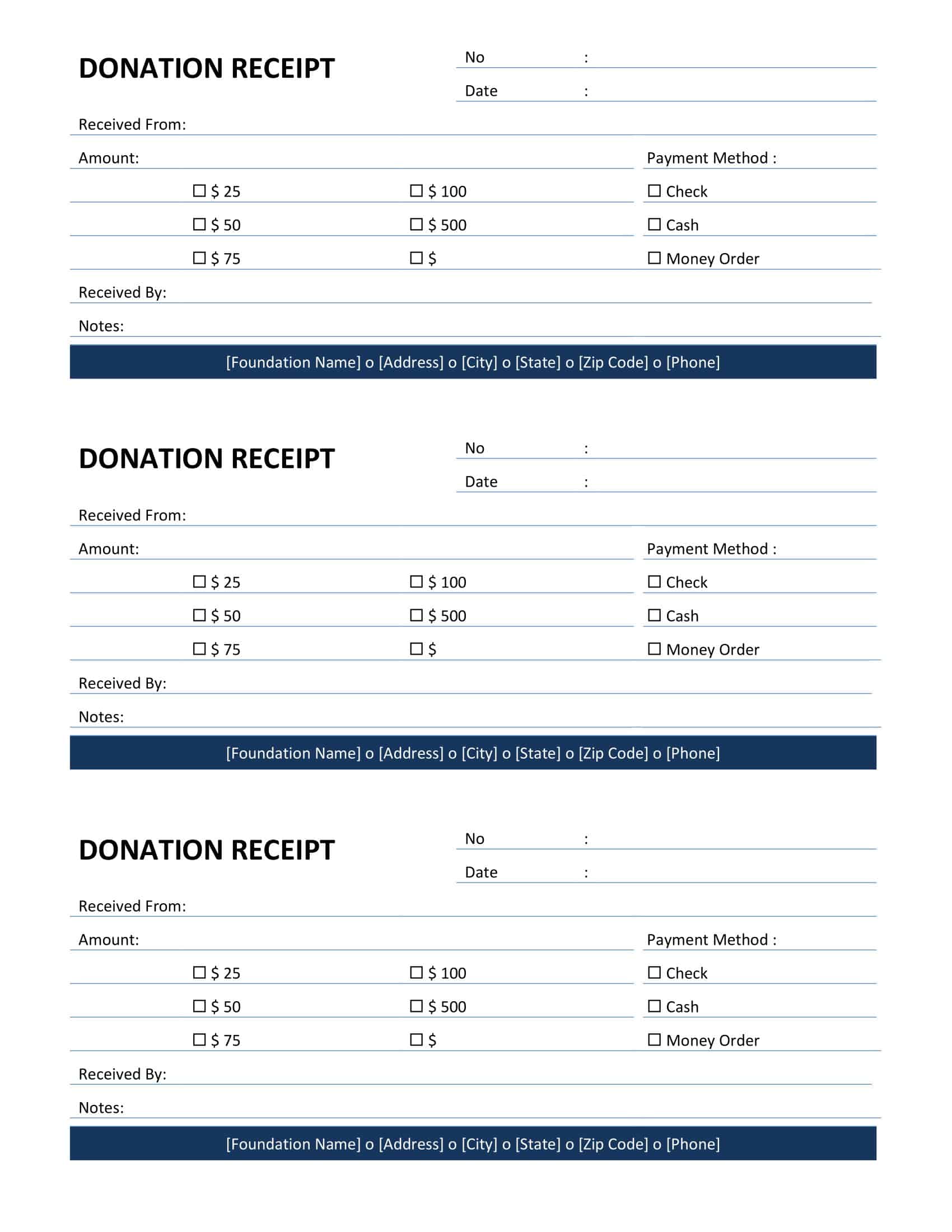 Free Printable Donation Receipt Templates PDF Word Excel Free Printable Donation Receipt Templates PDF Word Excel