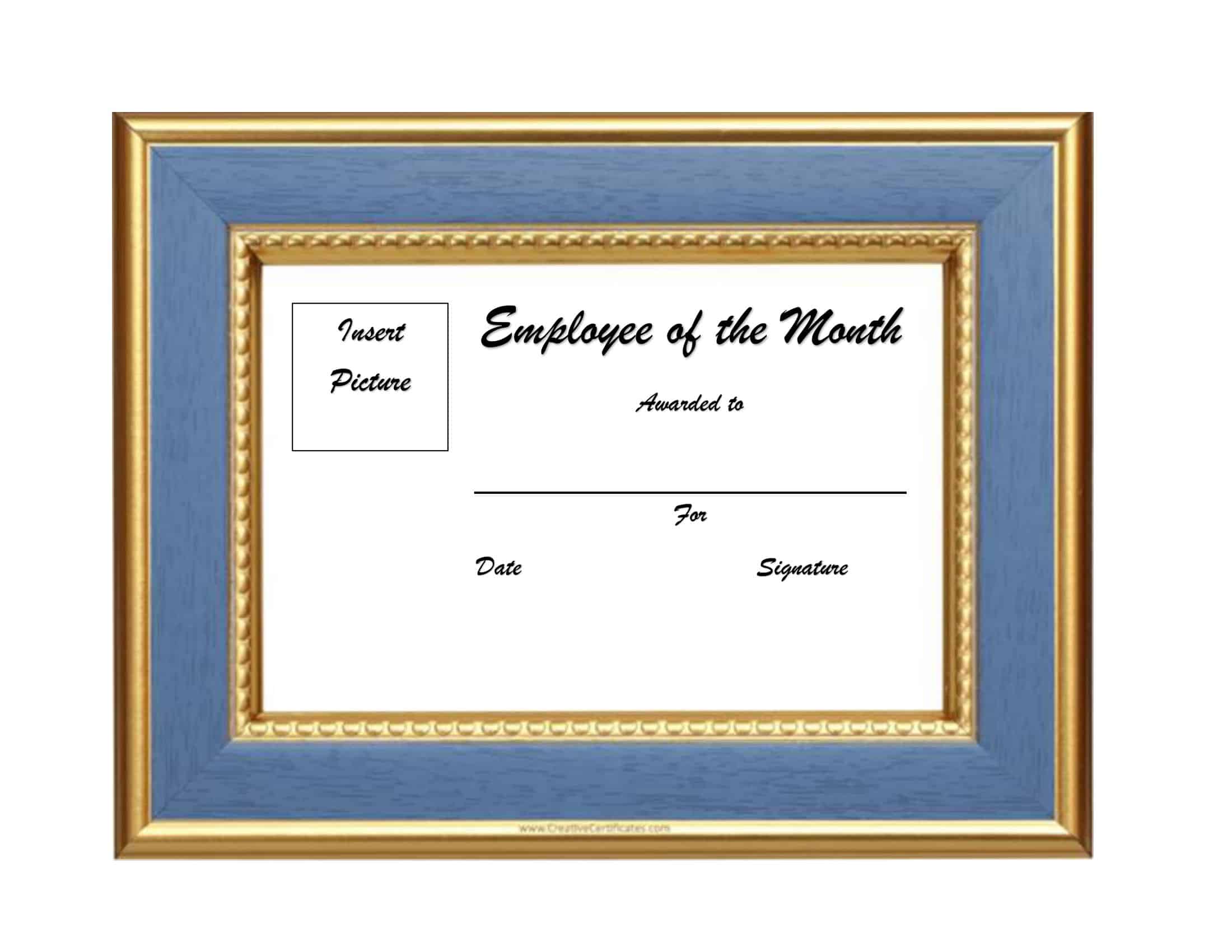 Fillable Employee of the Month Certificate Fillable Employee of the Month Certificate