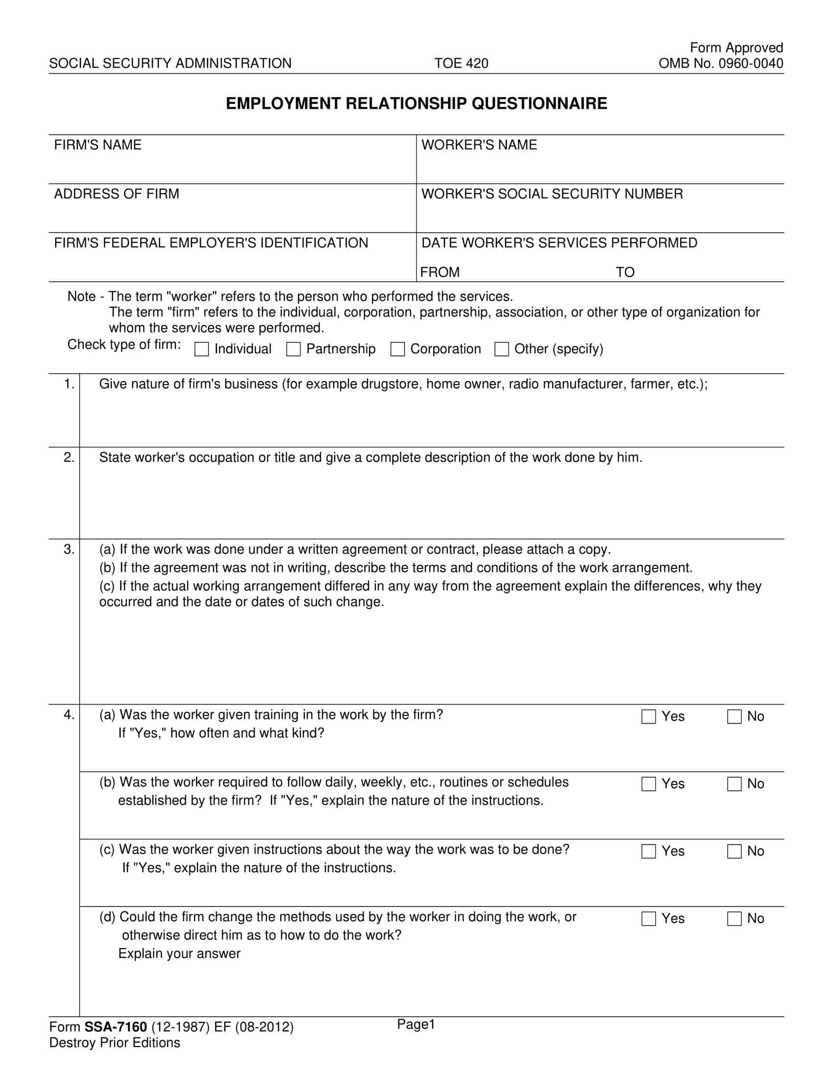 Fillable Relationship Contract PDF Fillable Relationship Contract PDF