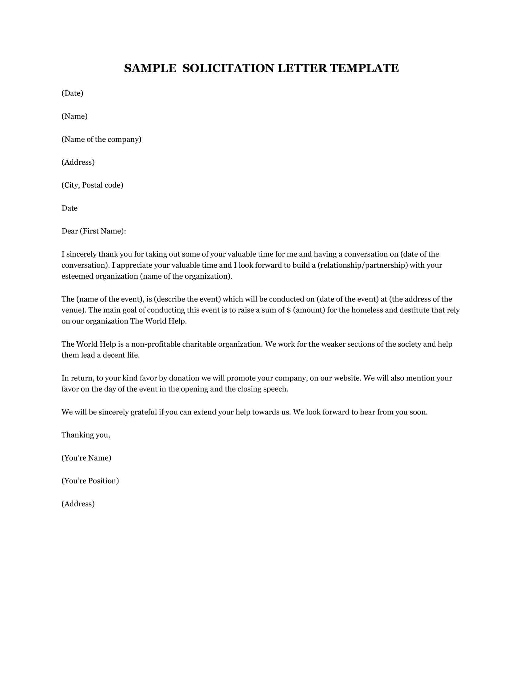 Solicitation Letter Template Prntbl concejomunicipaldechinu gov co Solicitation Letter Template Prntbl concejomunicipaldechinu gov co