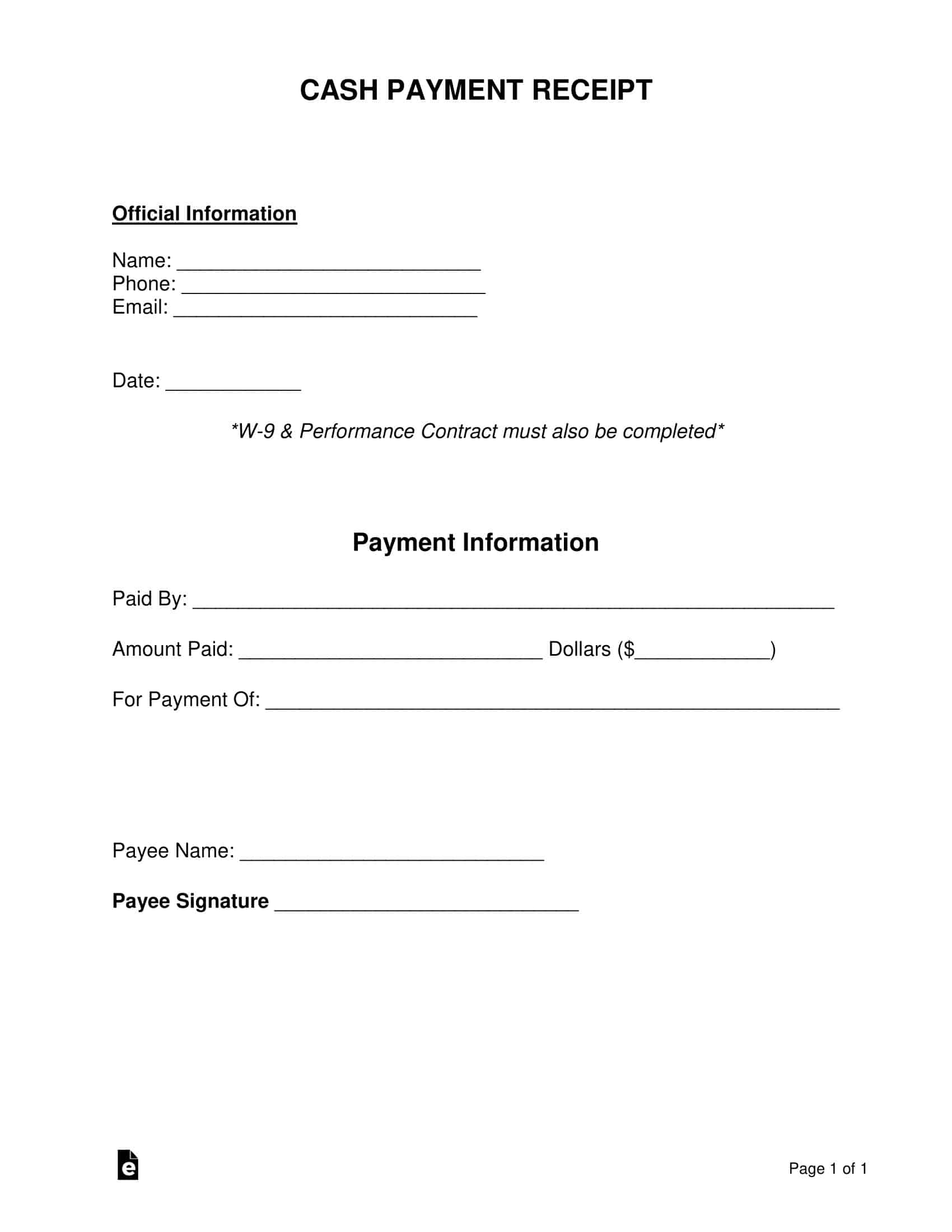 Free Printable Payment Receipt Templates [Word, Excel, PDF]