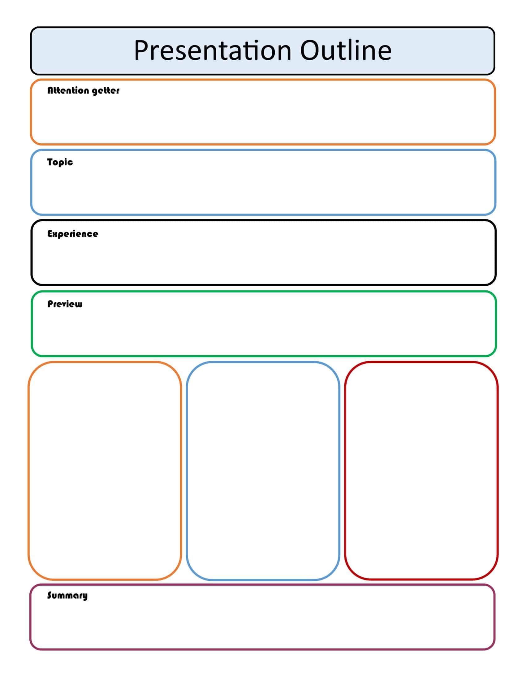 Free Printable Presentation Outline Templates Word PDF Free Printable Presentation Outline Templates Word PDF