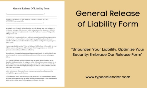 Free Printable General Release of Liability Form Templates [PDF, Word]