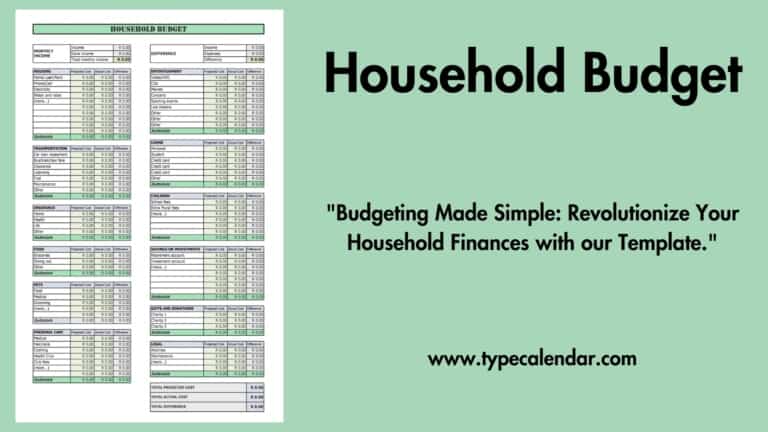 Free Printable Household Budget Templates [PDF, Word, Excel]