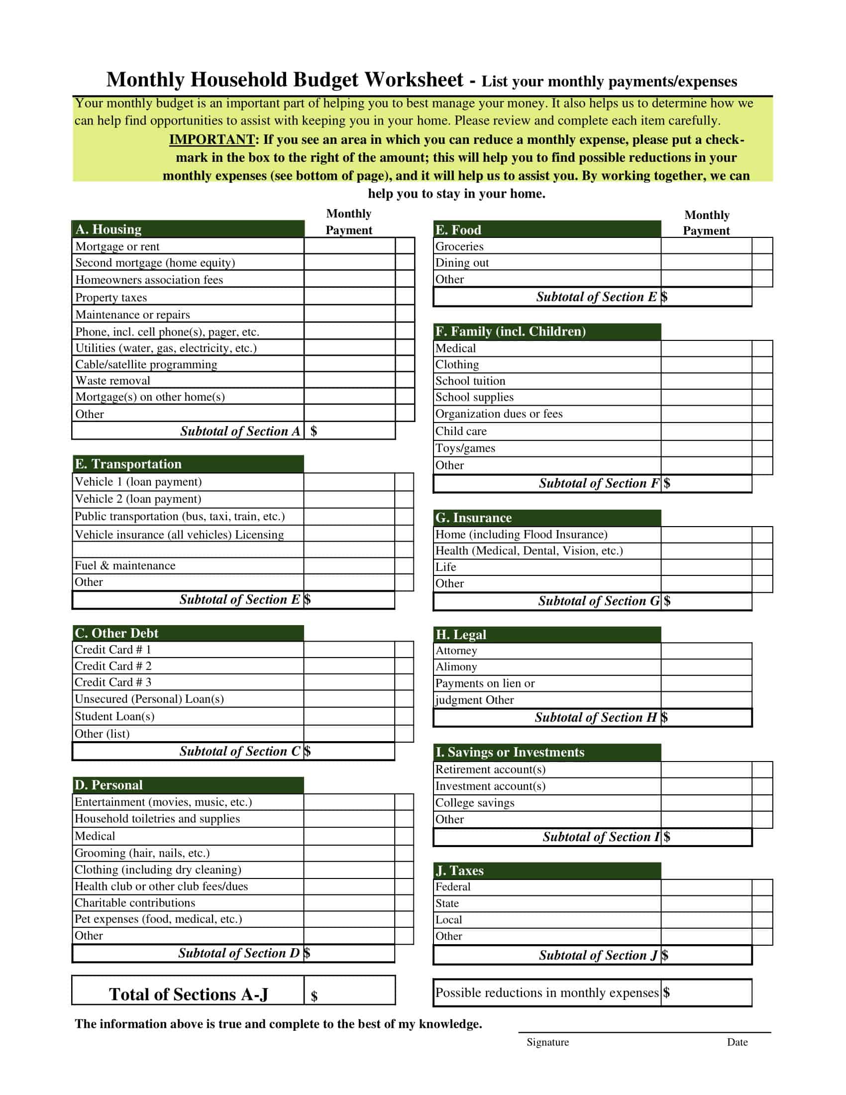 Household Budget Excel Free Household Budget Excel Free
