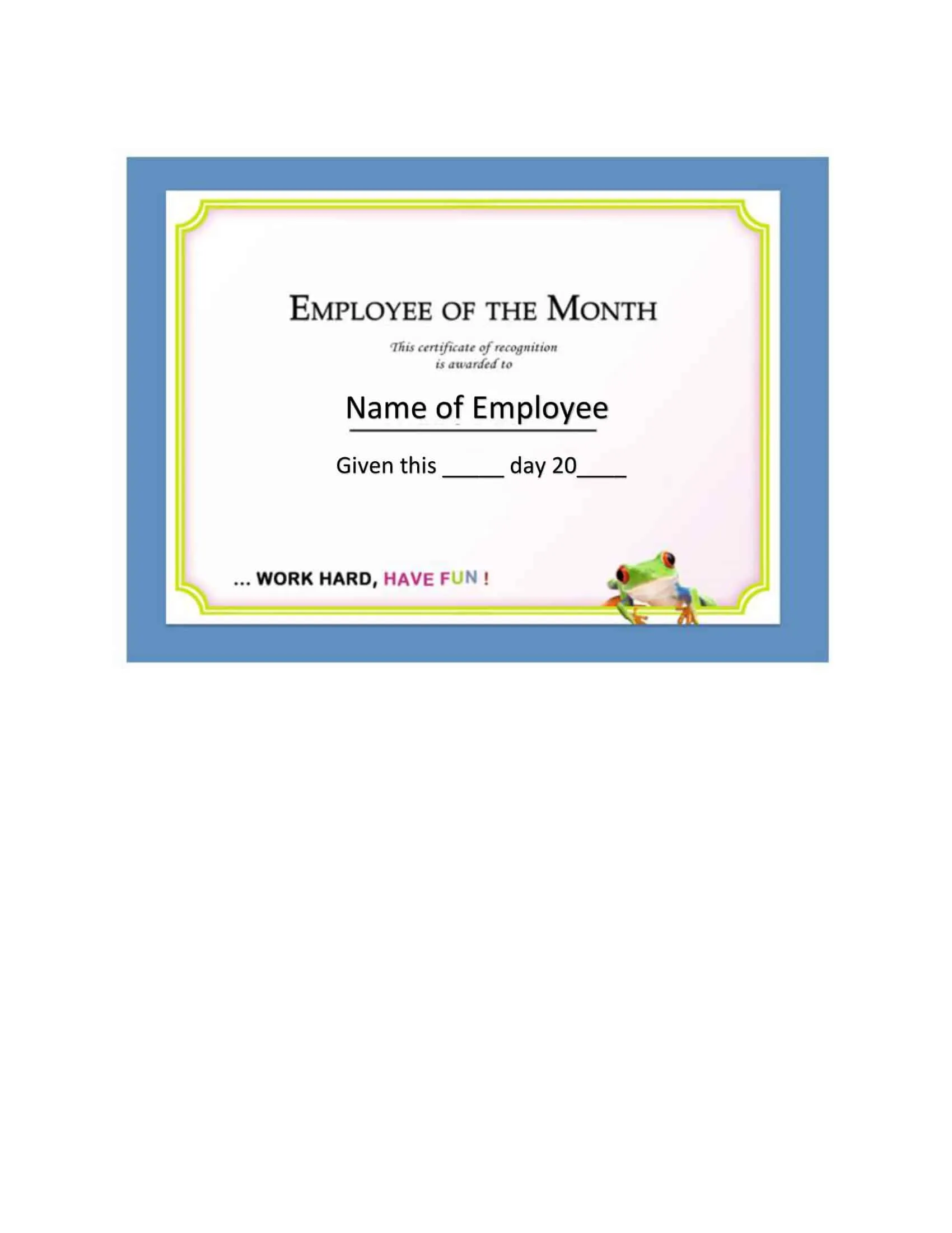 PPT Customizable Employee of the Month Certificate PPT Customizable Employee of the Month Certificate