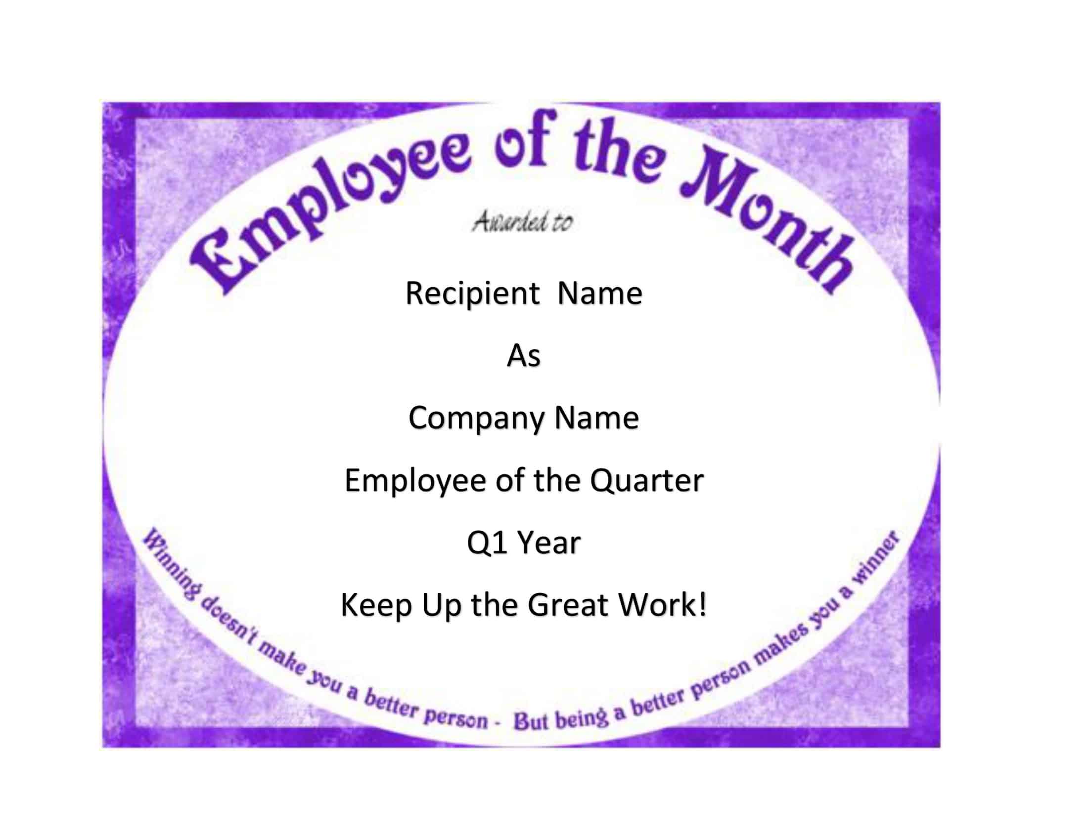 PPT Employee of the Month Certificate Free PPT Employee of the Month Certificate Free
