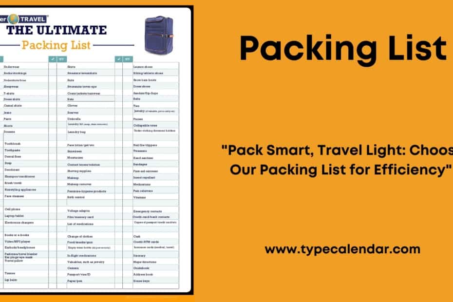 Packing List