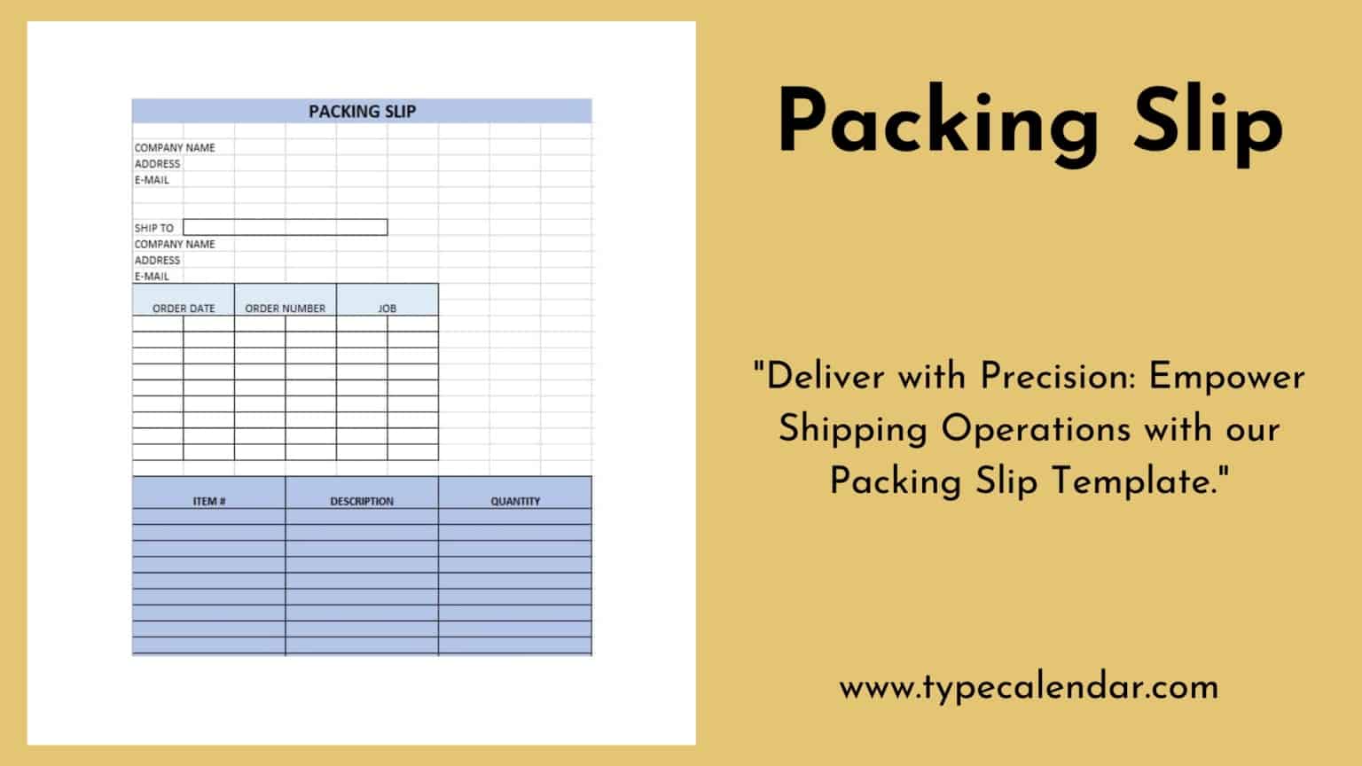 Free Printable Packing Slip Templates [Excel, Word, PDF]