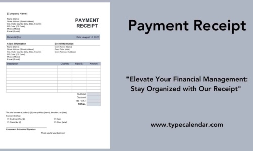 Free Printable Payment Receipt Templates [Word, Excel, PDF]