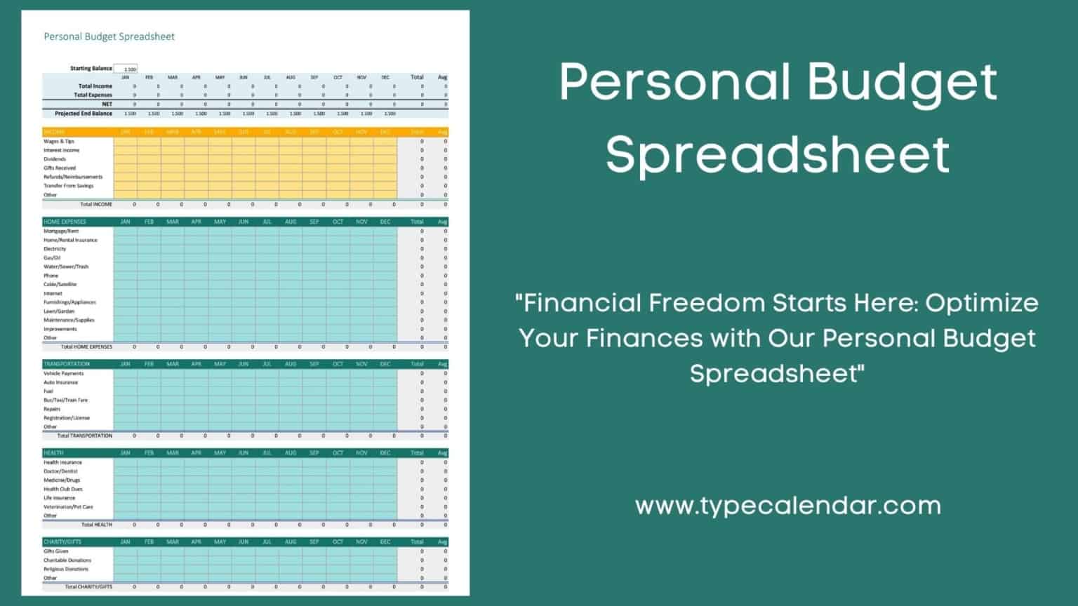 Free Printable Personal Budget Spreadsheet Templates [Excel] +Examples