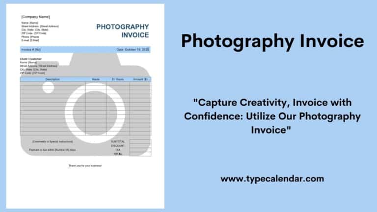 Free Printable Photography Invoice Templates [Excel, PDF, Word]